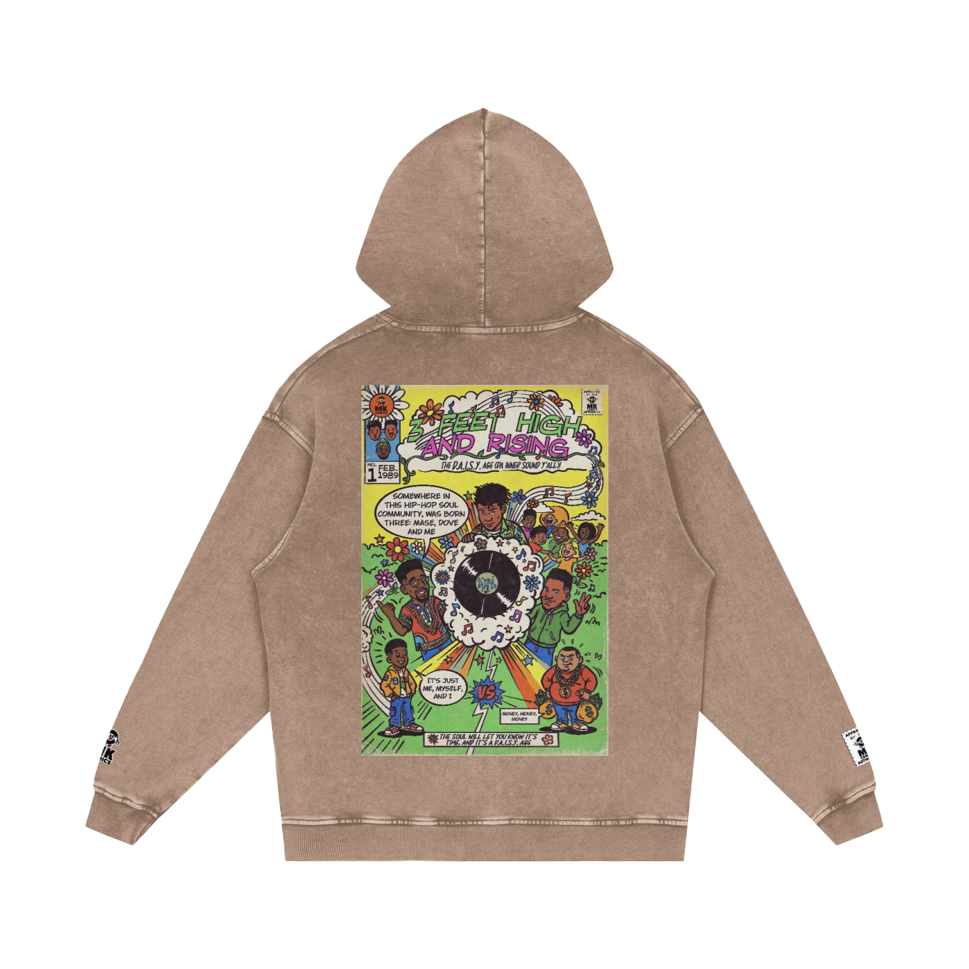 3 Feet High & Rising - Snow Washed Loose Cotton Hoodie