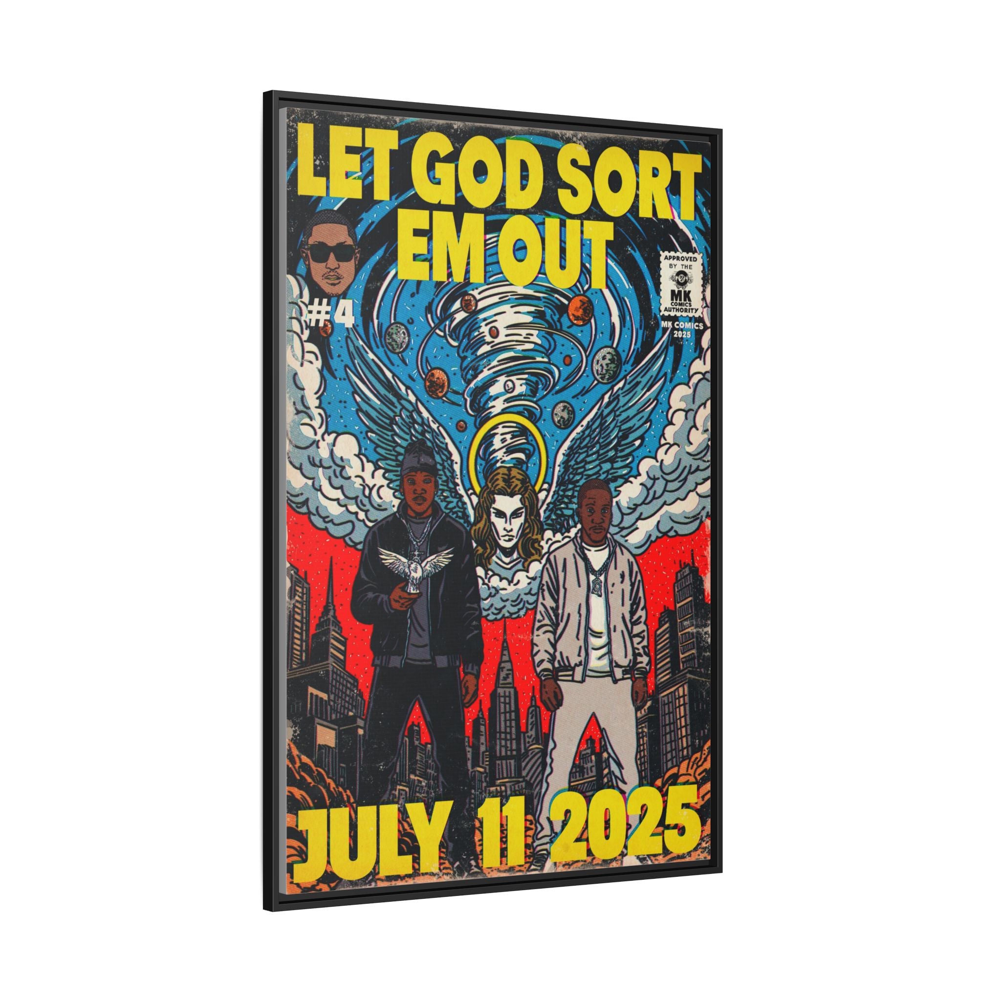 Let God Sort Em Out - Matte Canvas, Framed (Multi-color)