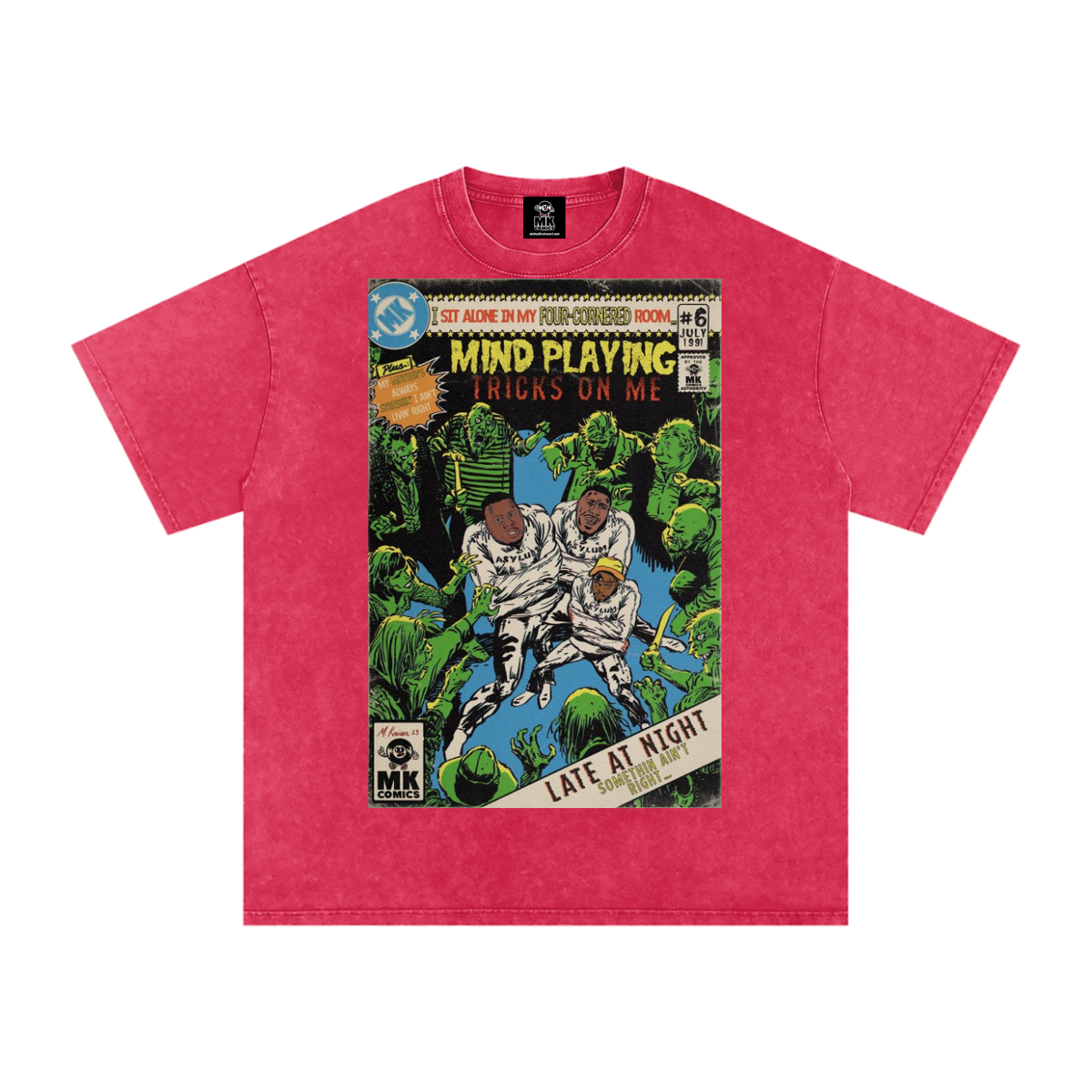 Mind Playing Tricks on Me - Snow Washed Oversized Cotton T-Shirt