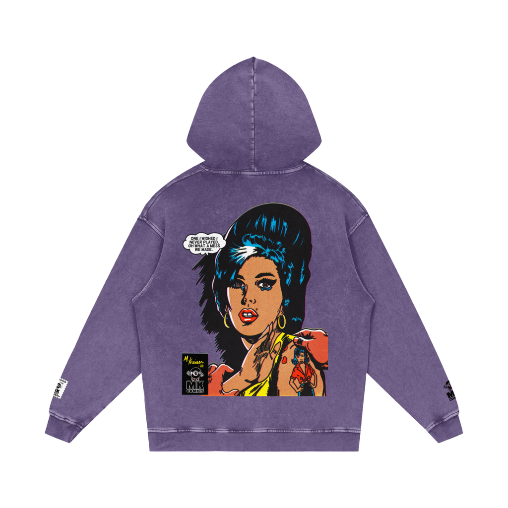 Love is a Losing Game - Snow Washed Loose Cotton Hoodie