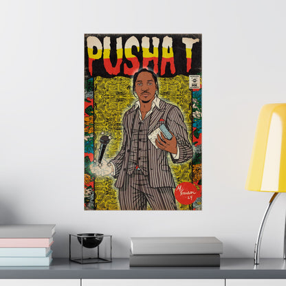 Pusha T - Comic Book Art - Matte Vertical Poster