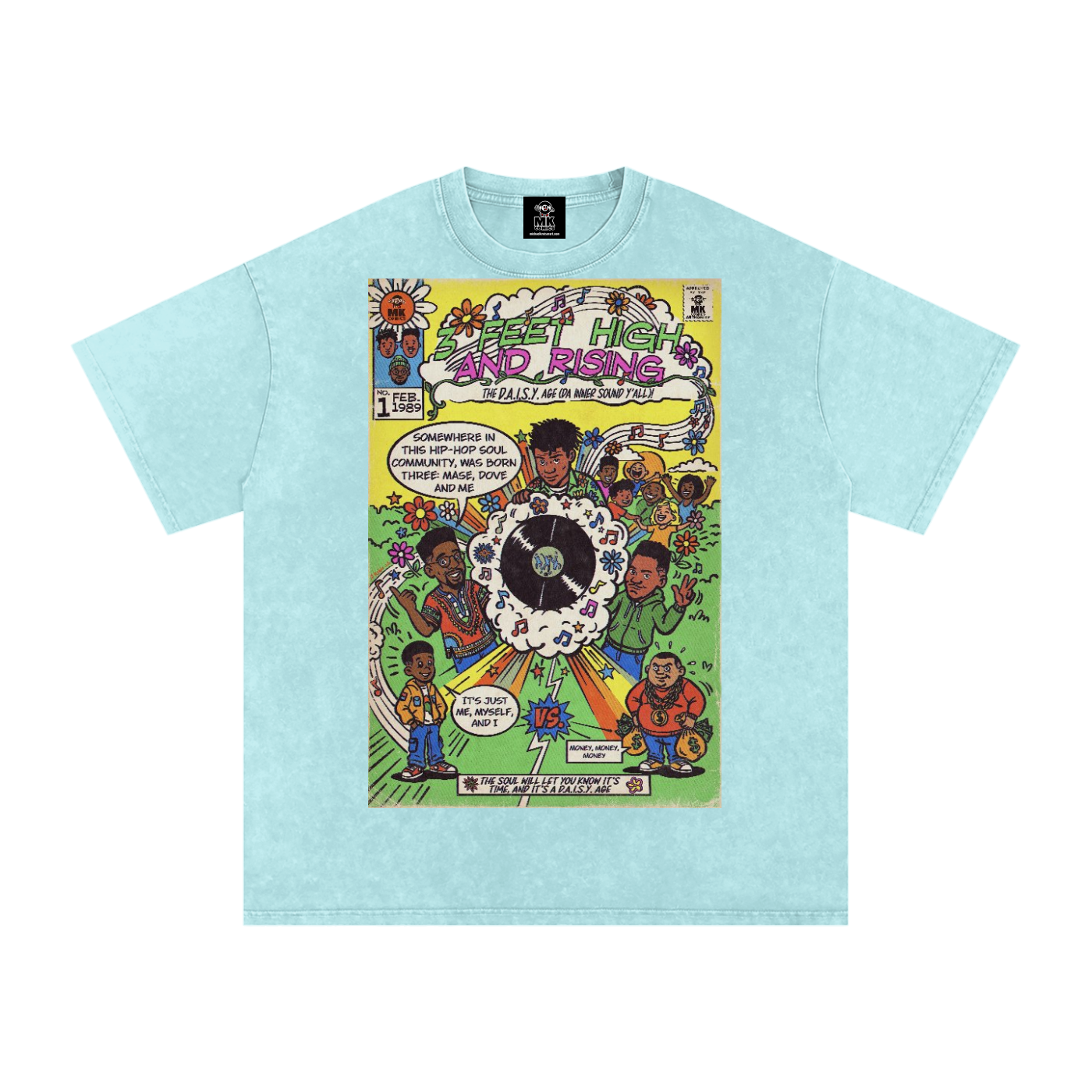 3 Feet High & Rising - Snow Washed Oversized Cotton T-Shirt