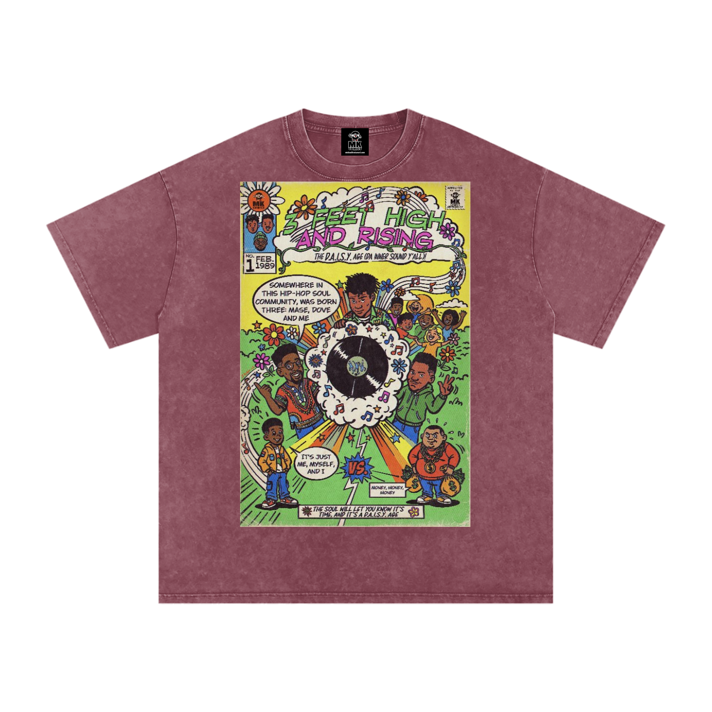3 Feet High & Rising - Snow Washed Oversized Cotton T-Shirt