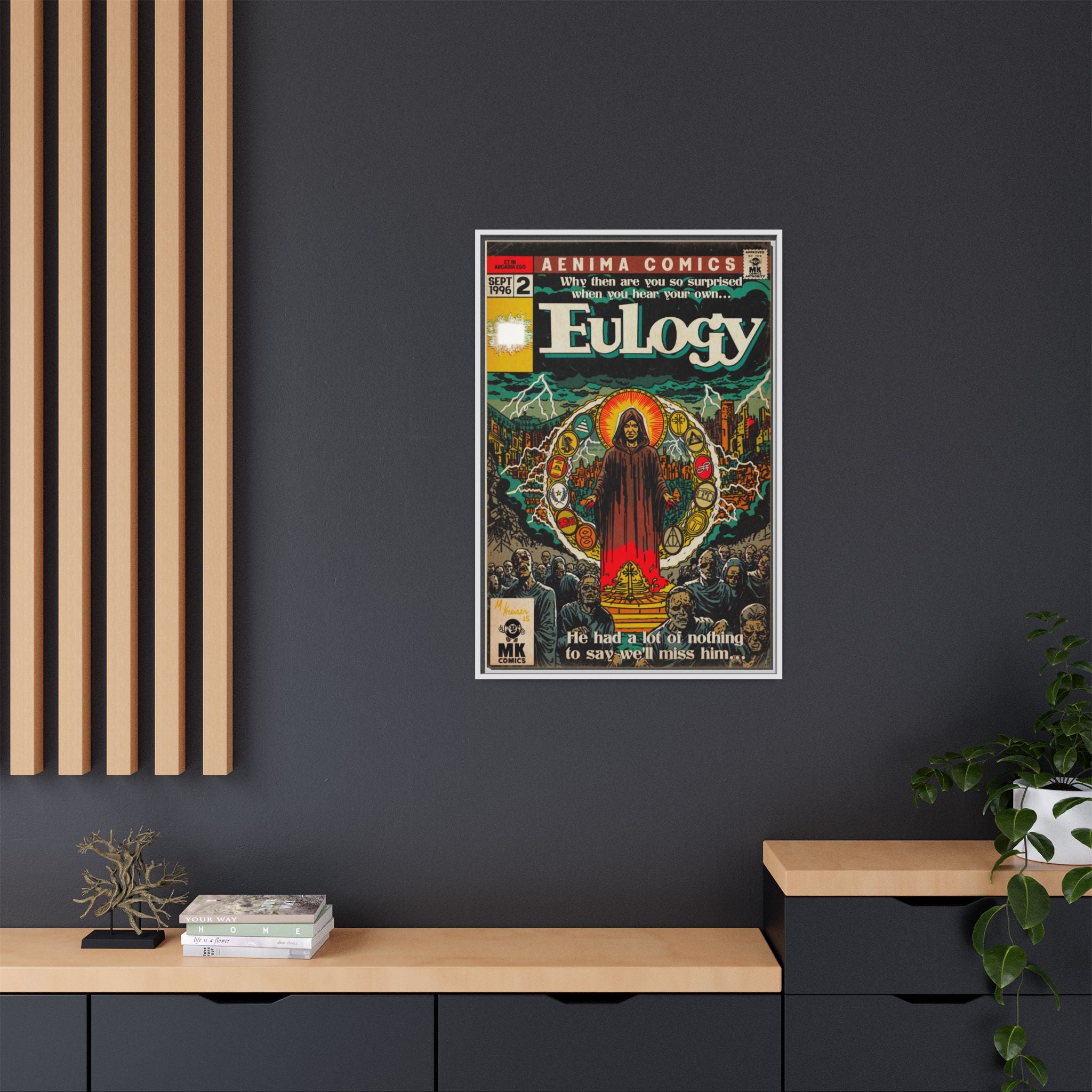 Eulogy - Matte Canvas, Framed (Multi-color)