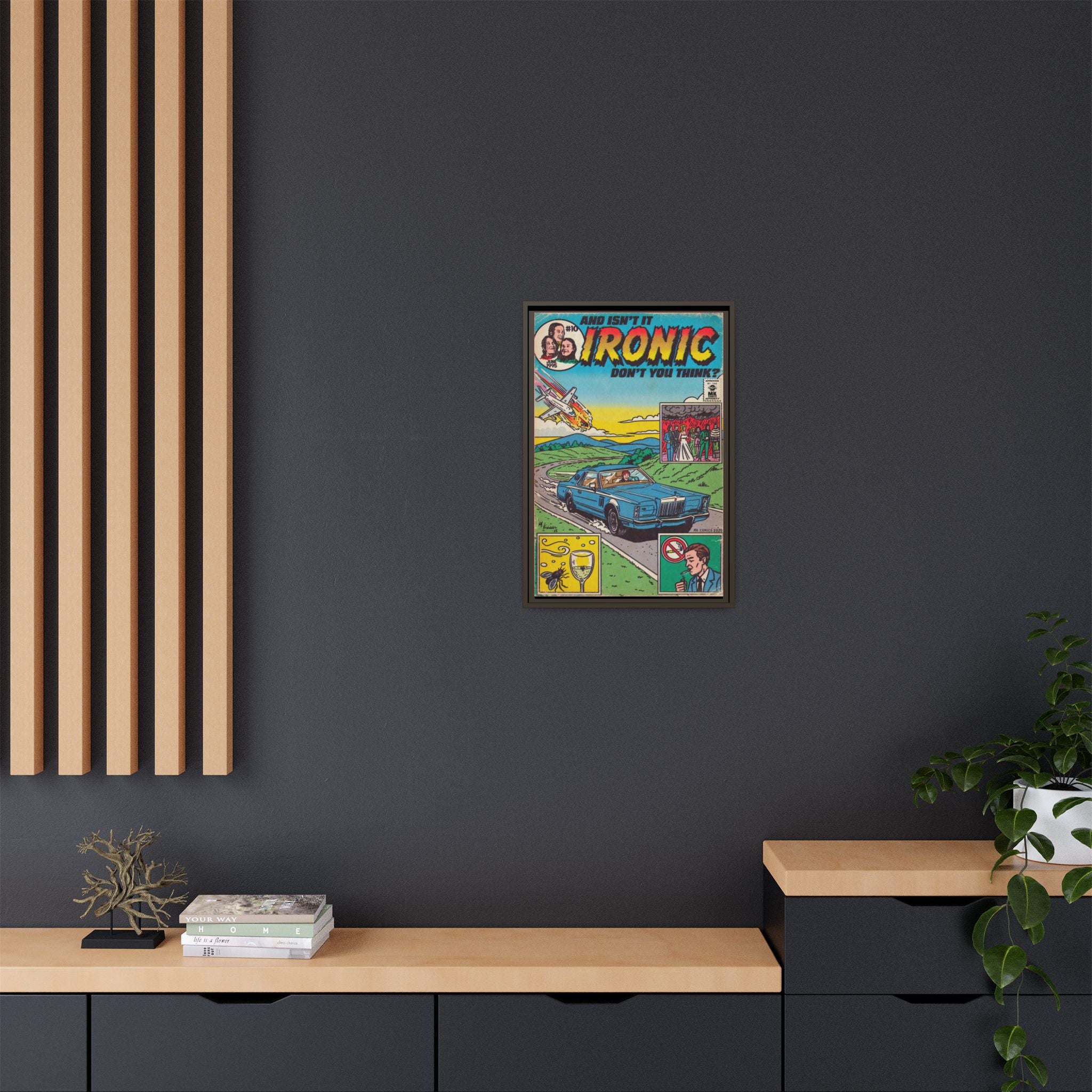 Ironic - Matte Canvas, Framed (Multi-color)