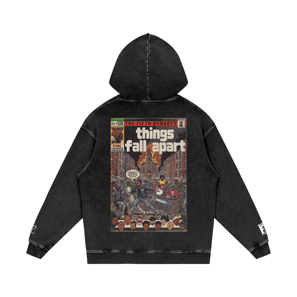 Things Fall Apart - Snow Washed Loose Cotton Hoodie