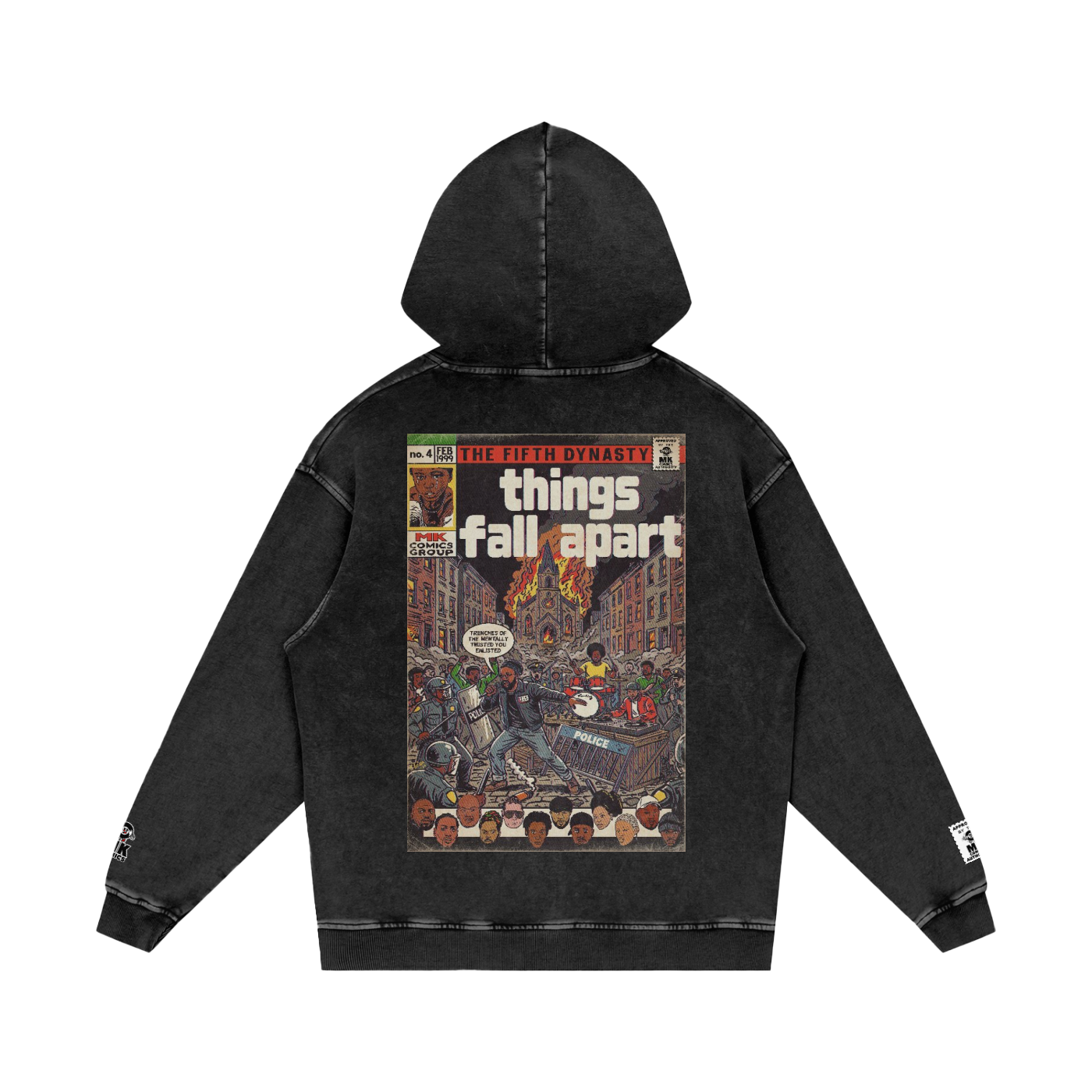 Things Fall Apart - Snow Washed Loose Cotton Hoodie