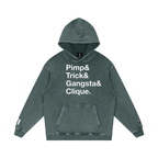 Pimp Trick Gangsta Clique - Snow Washed Loose Cotton Hoodie