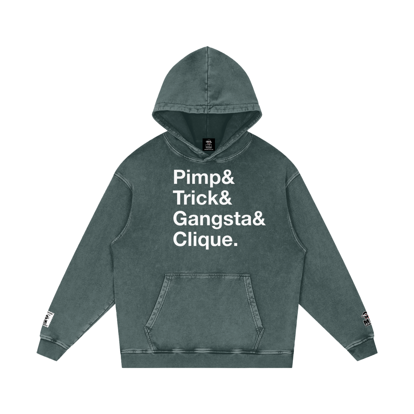 Pimp Trick Gangsta Clique - Snow Washed Loose Cotton Hoodie