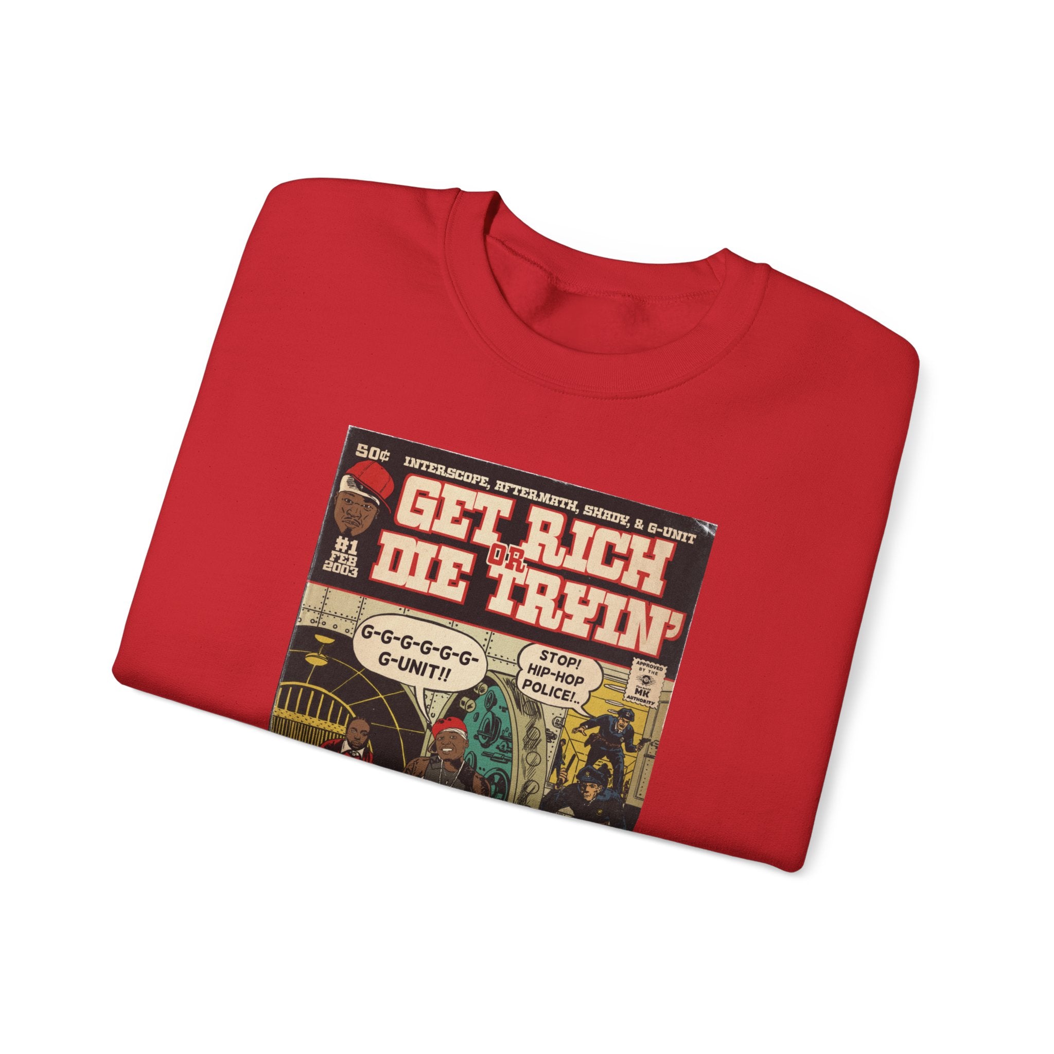 Get Rich Or Die Tryin - Comic Art - Unisex Heavy Blend™ Crewneck Sweatshirt