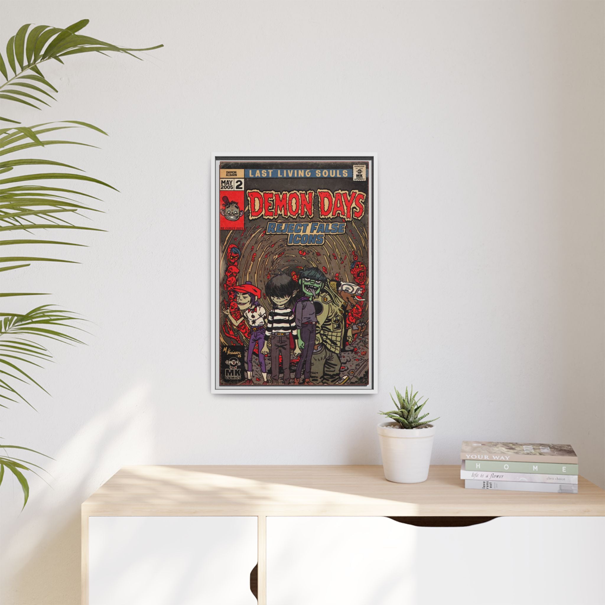 Demon Days - Matte Canvas, Framed (Multi-color)