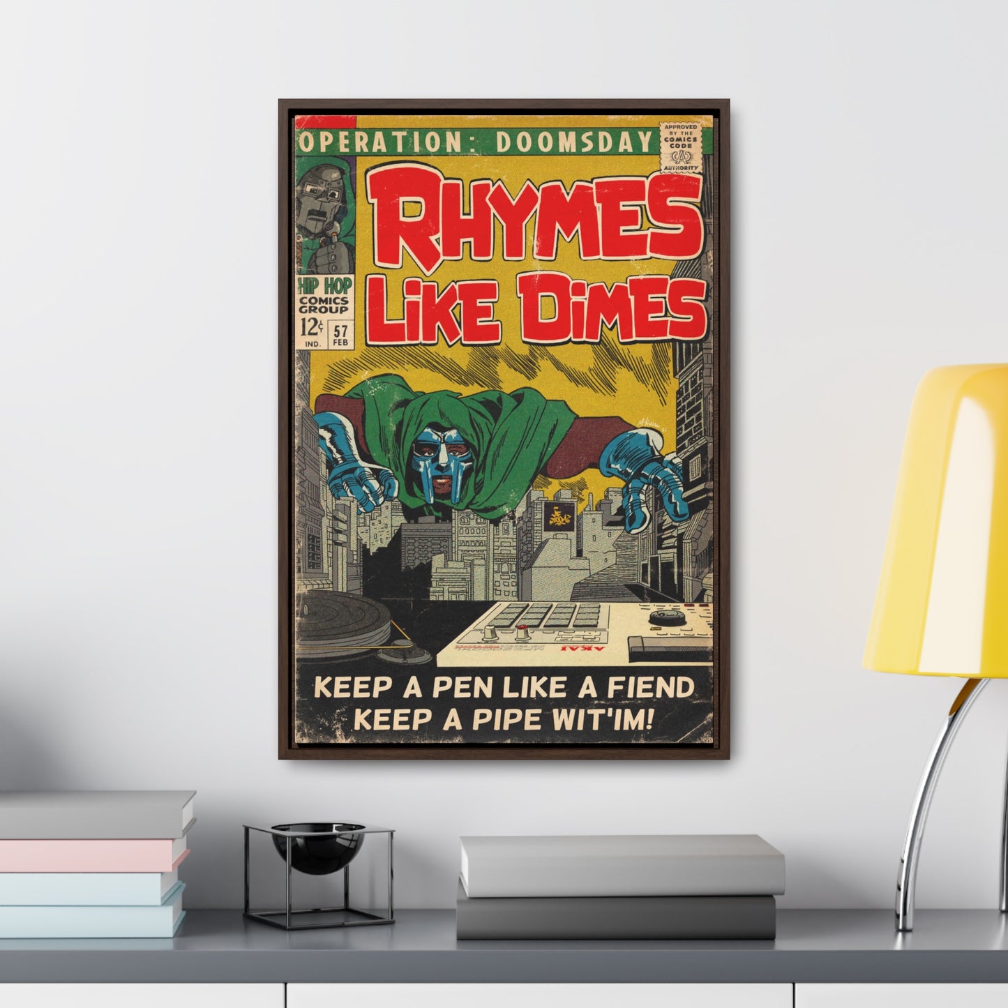 MF DOOM - Rhymes Like Dimes - Gallery Canvas Wraps, Vertical Frame