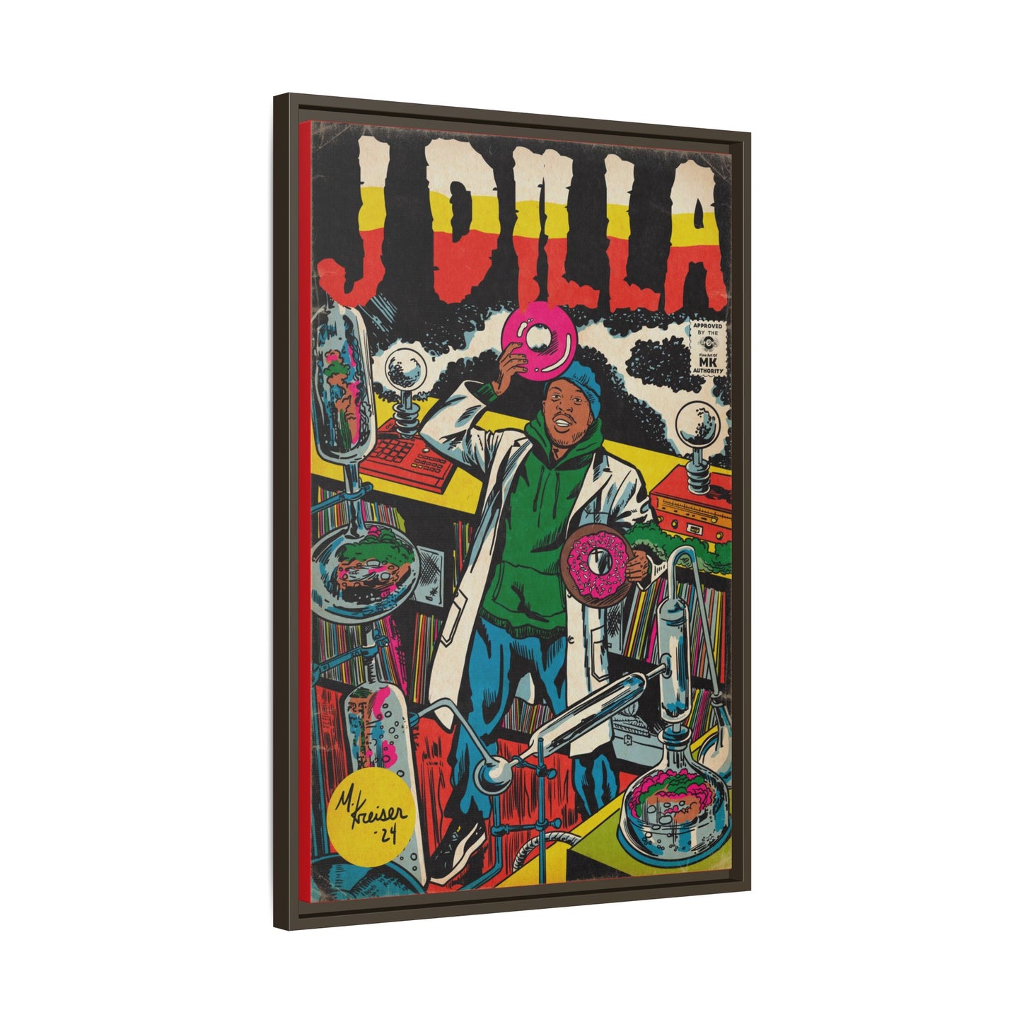 J Dilla - Comic Book Art - Gallery Canvas Wraps, Vertical Frame
