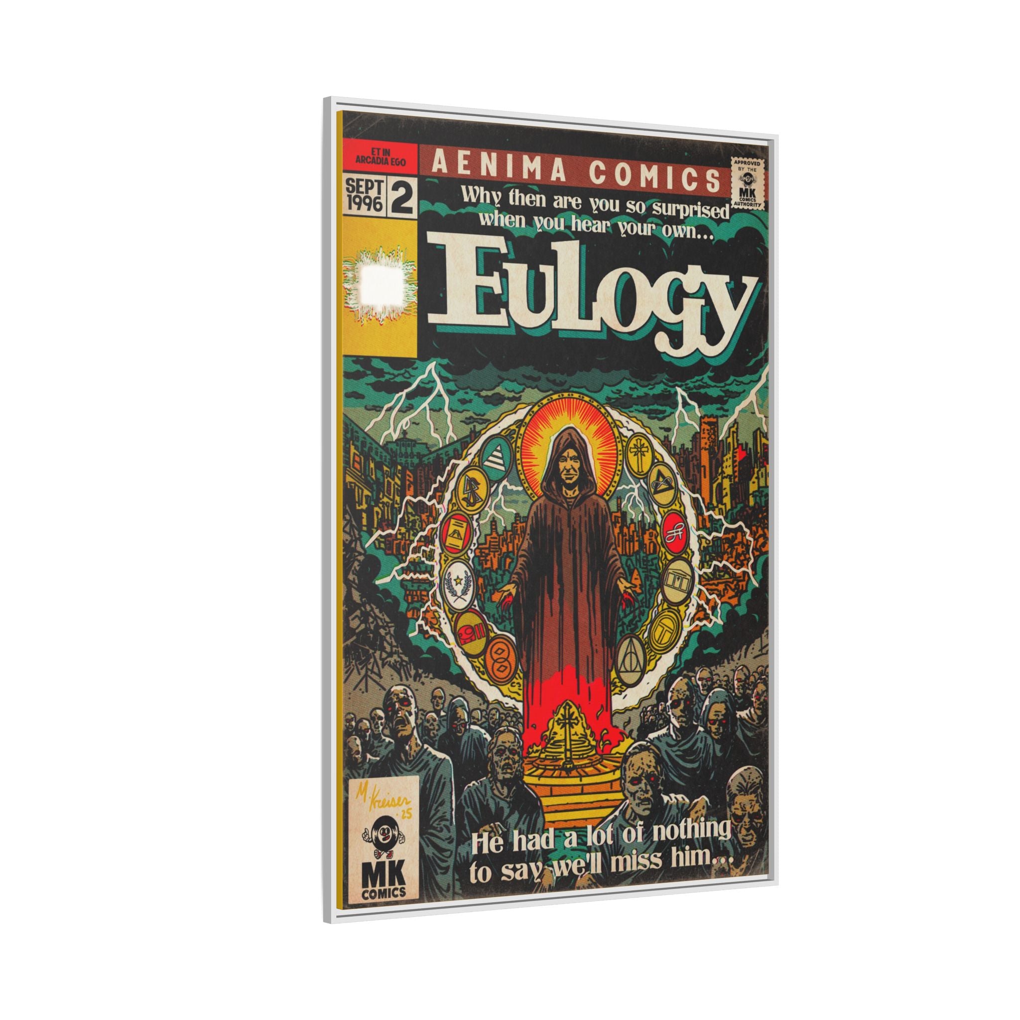Eulogy - Matte Canvas, Framed (Multi-color)
