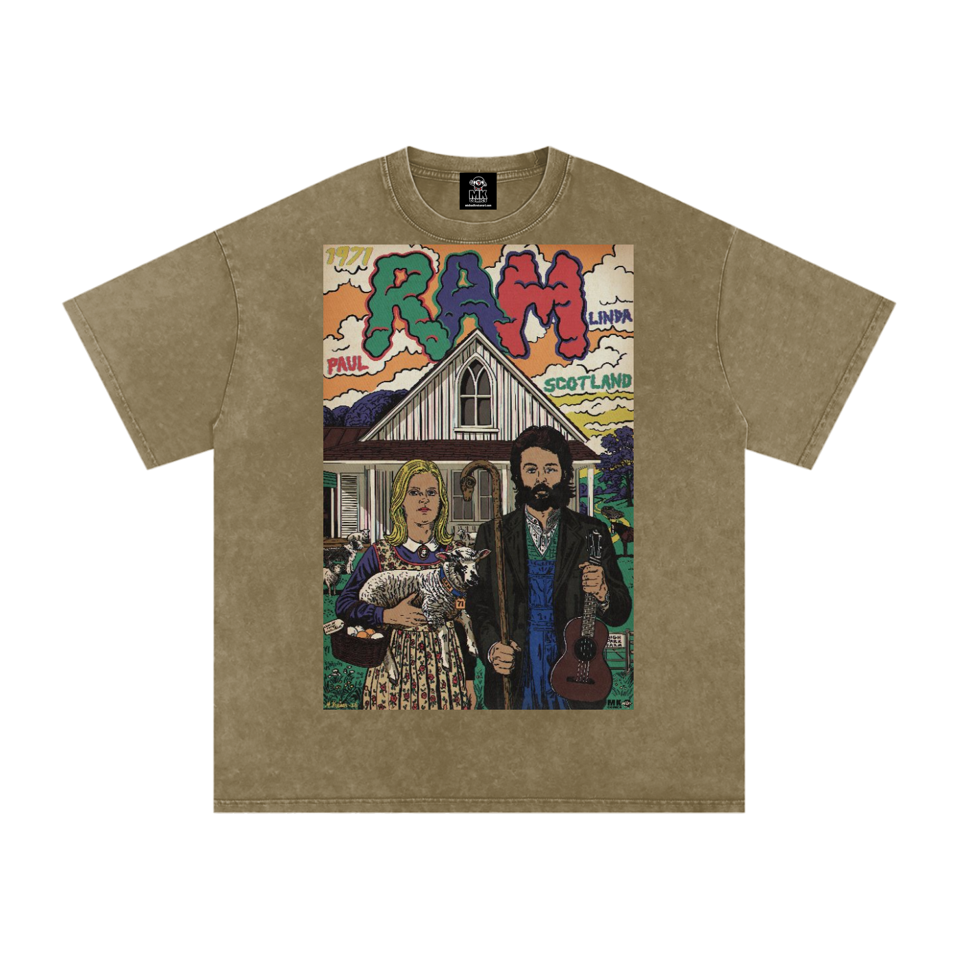 Ram - Snow Washed Oversized Cotton T-Shirt
