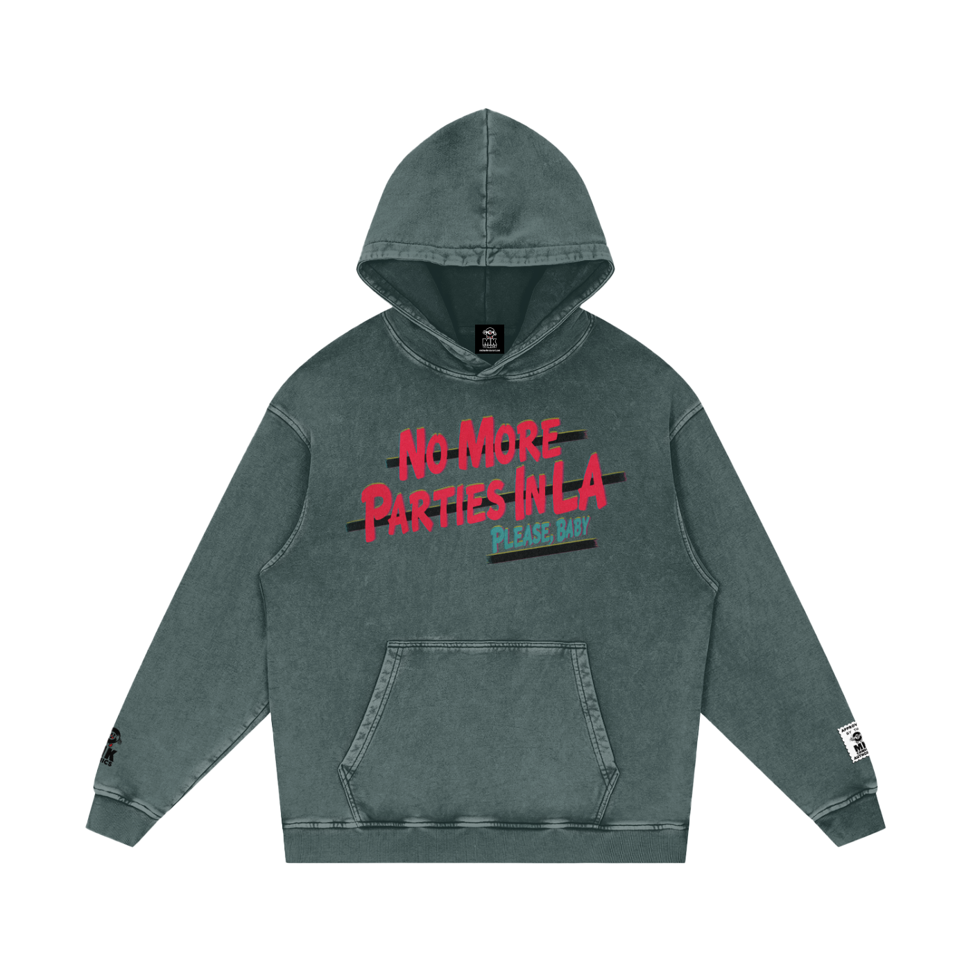 No More Parties in L.A - Snow Washed Loose Cotton Hoodie