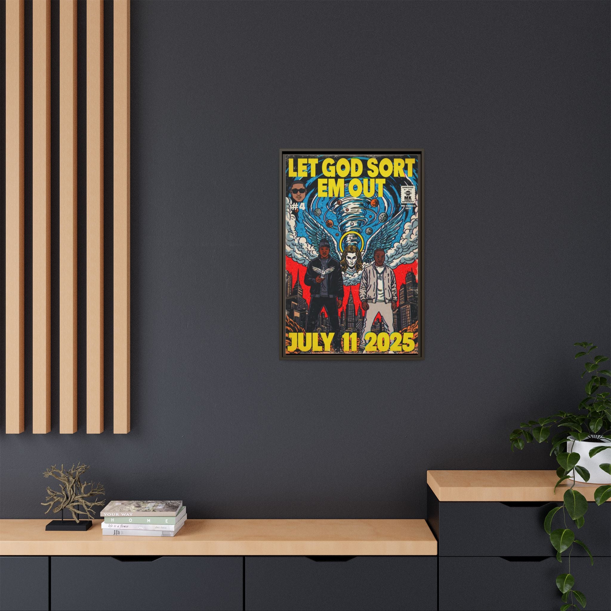 Let God Sort Em Out - Matte Canvas, Framed (Multi-color)