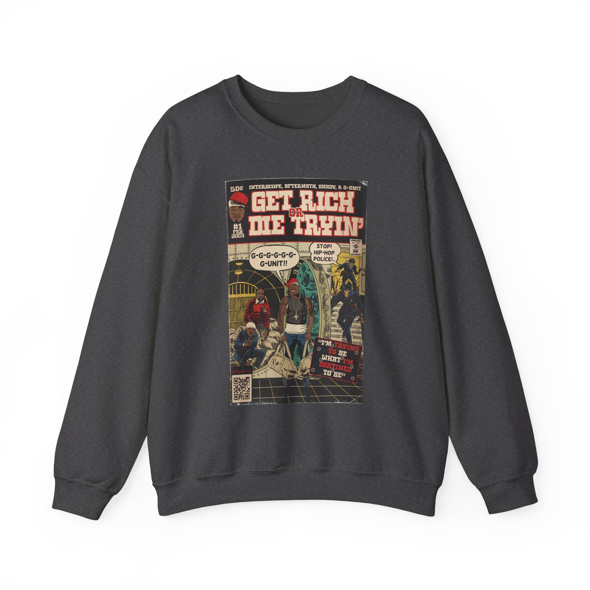 Get Rich Or Die Tryin - Comic Art - Unisex Heavy Blend™ Crewneck Sweatshirt