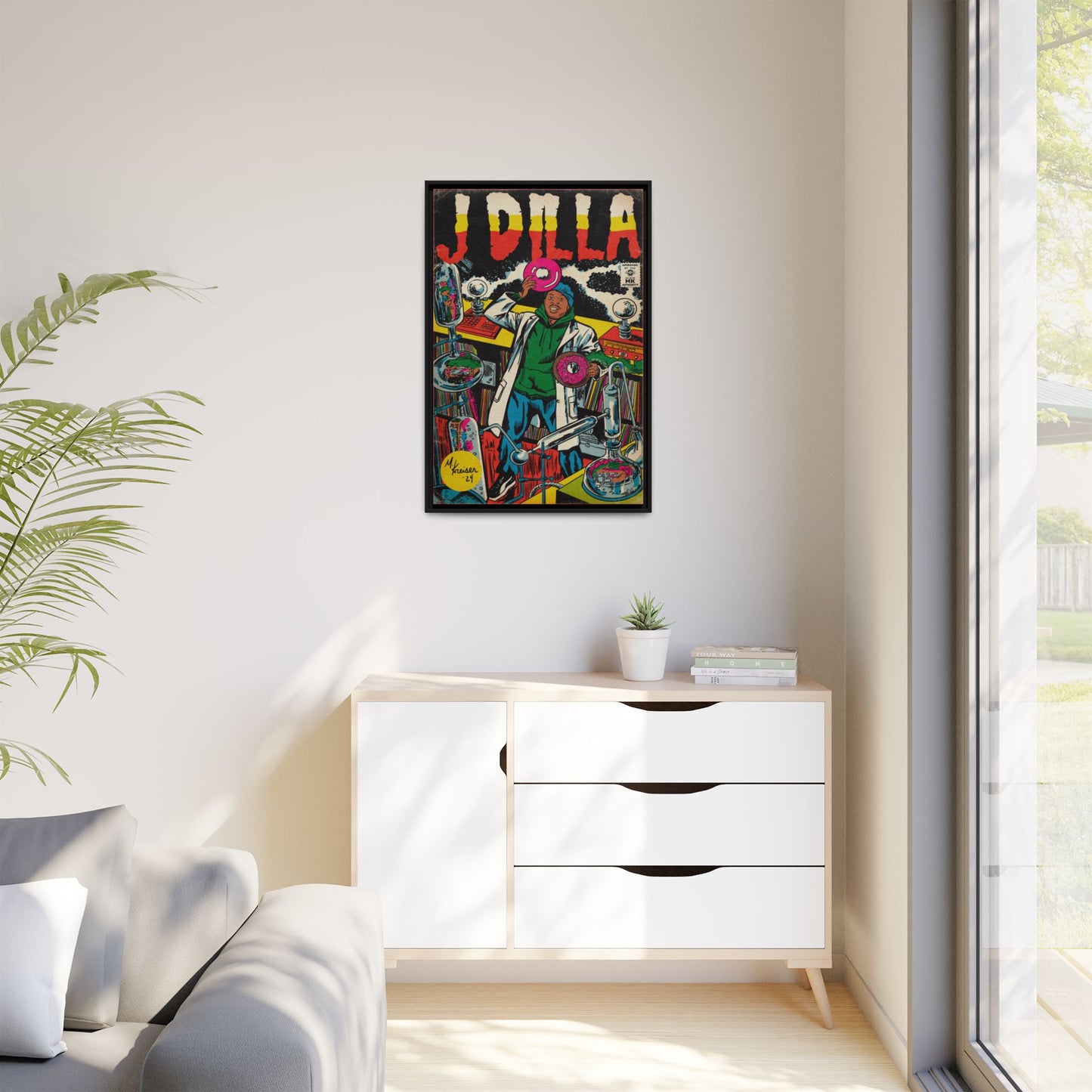 J Dilla - Comic Book Art - Gallery Canvas Wraps, Vertical Frame