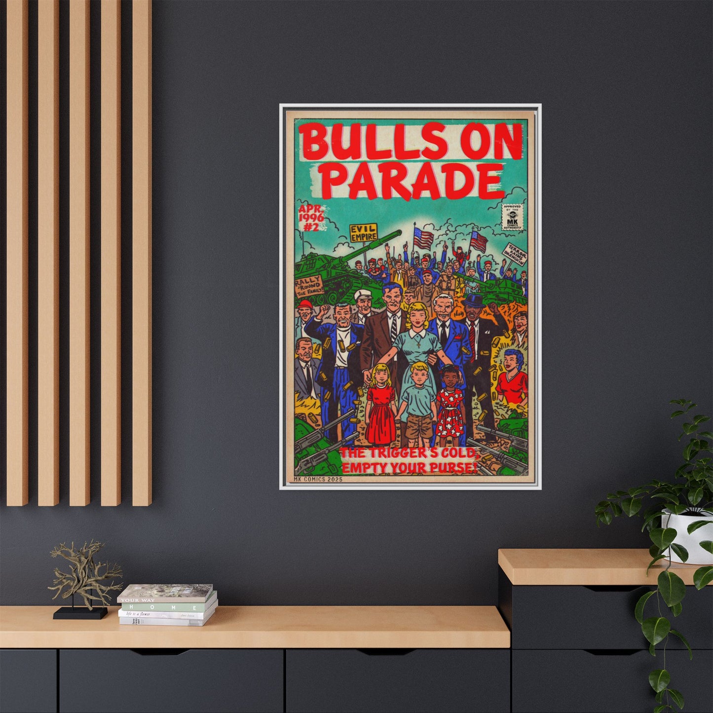 Bulls Parade -Matte Canvas, Framed (Multi-color)