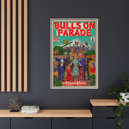 Bulls Parade -Matte Canvas, Framed (Multi-color)