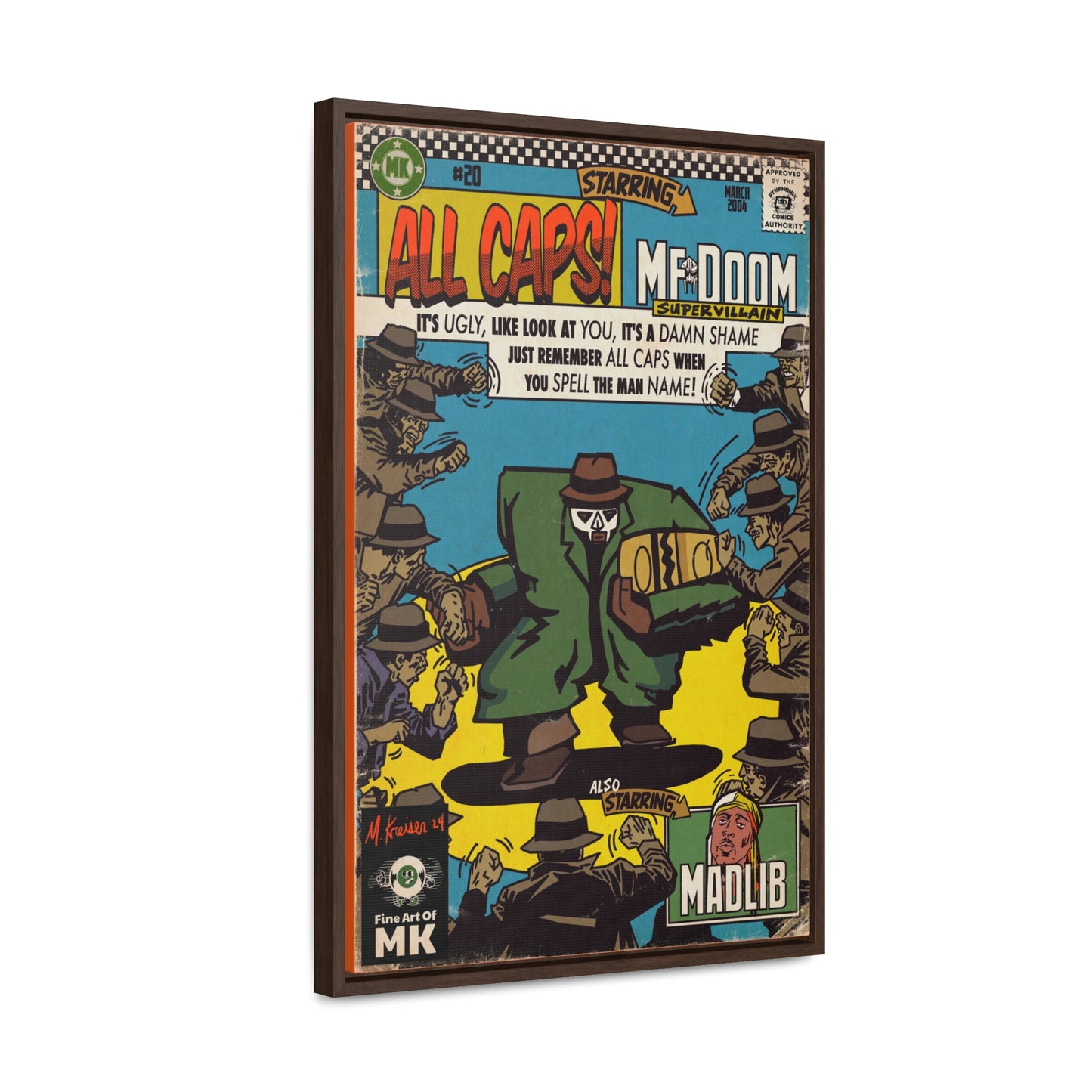 MF DOOM - All Caps - Gallery Canvas Wraps, Vertical Frame