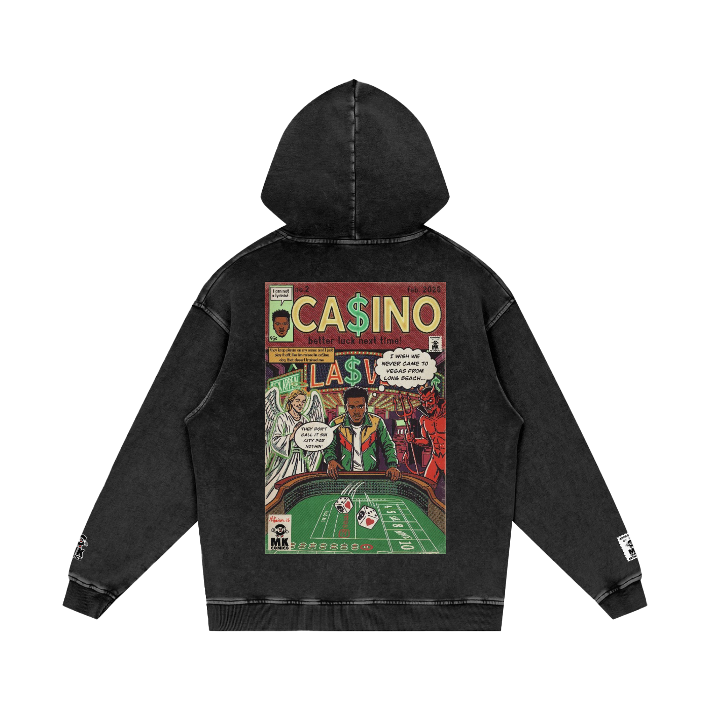 Casino - Snow Washed Loose Cotton Hoodie