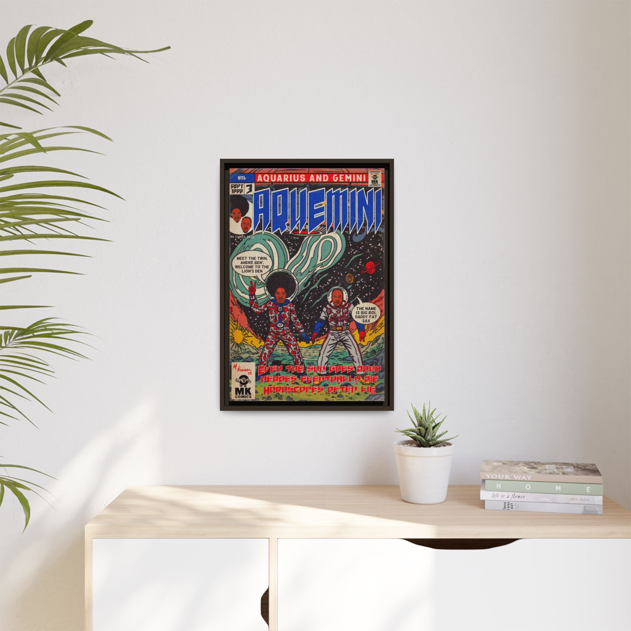 Aquemini - Comic Book Art - Matte Canvas, Framed (Multi-color)
