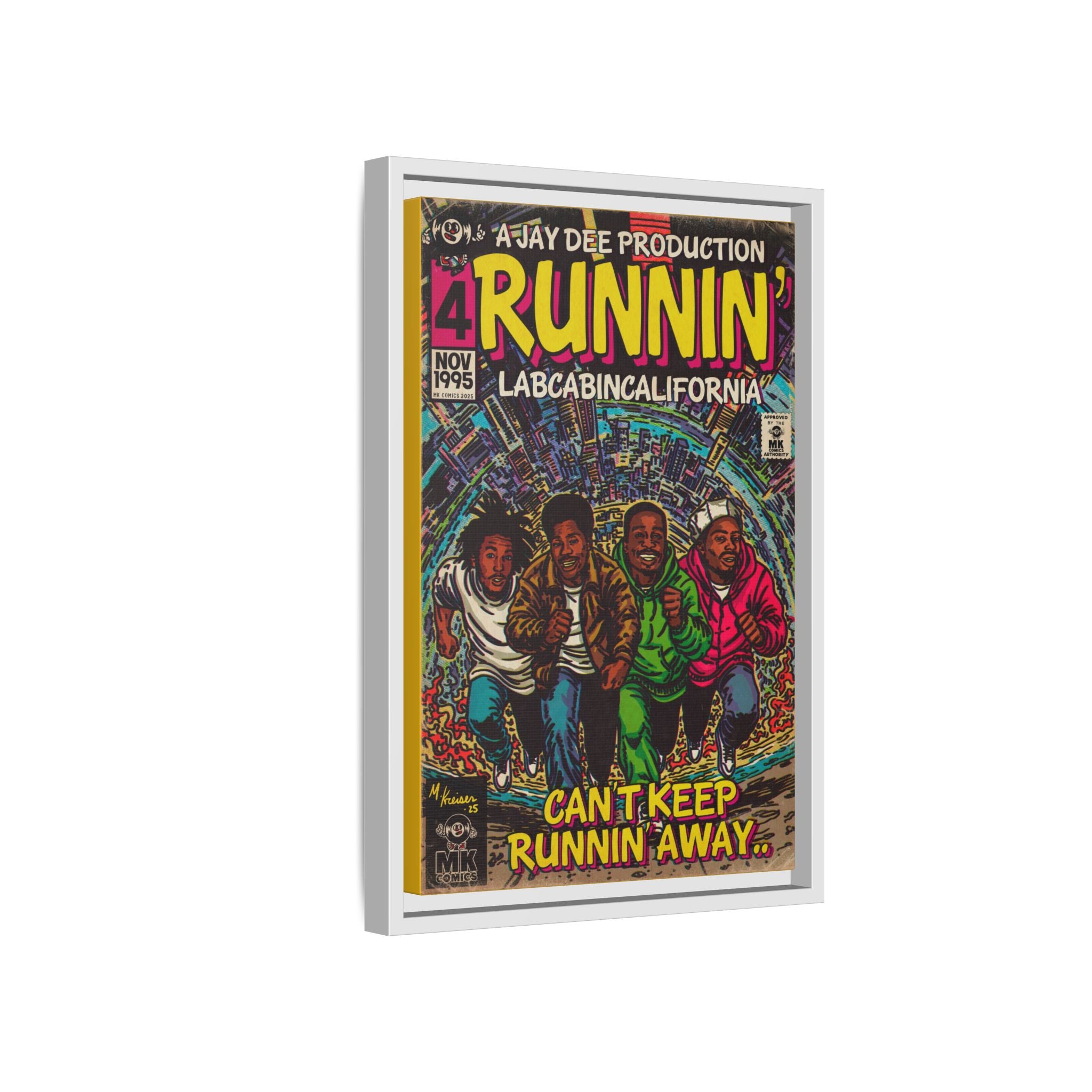 Runnin' - Matte Canvas, Framed (Multi-color)