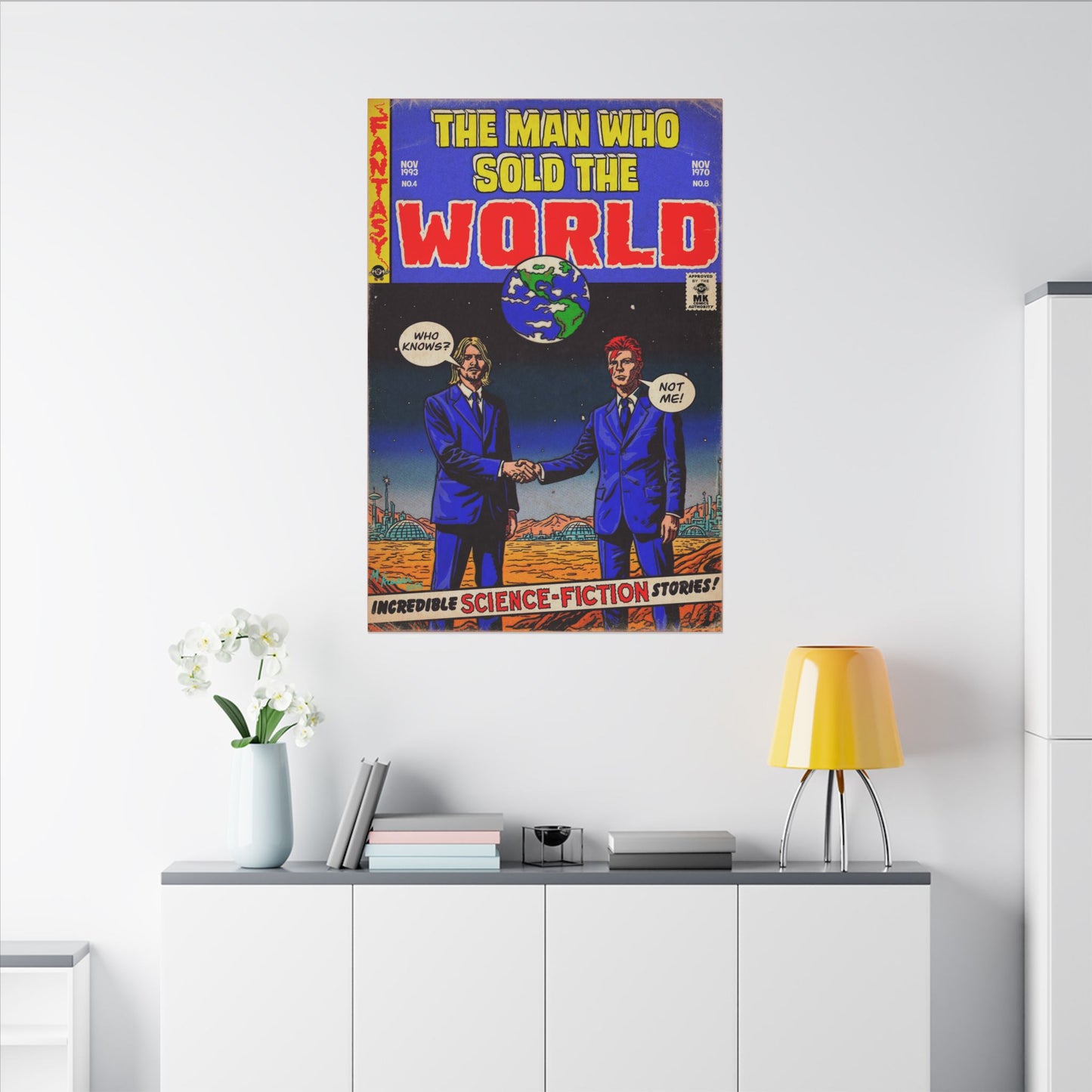 Bowie & Cobain - The Man Who Sold the World - Matte Canvas, Stretched