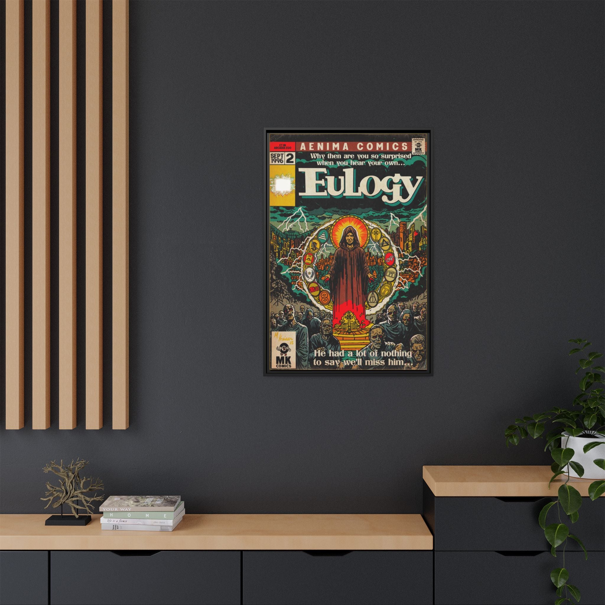 Eulogy - Matte Canvas, Framed (Multi-color)
