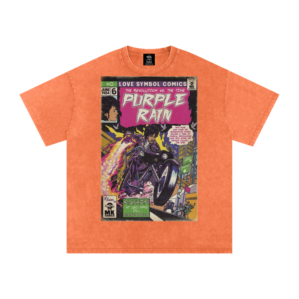 Purple Rain - Snow Washed Oversized Cotton T-Shirt