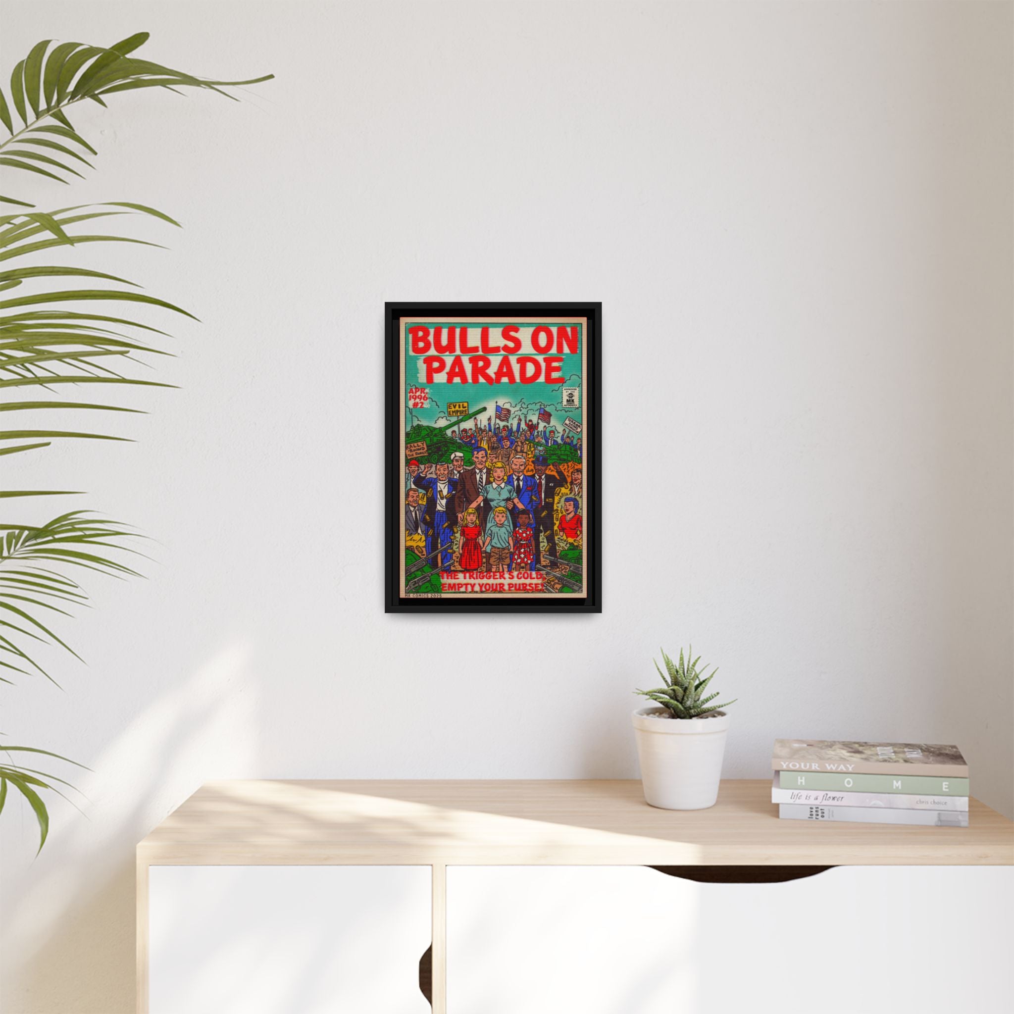 Bulls Parade -Matte Canvas, Framed (Multi-color)