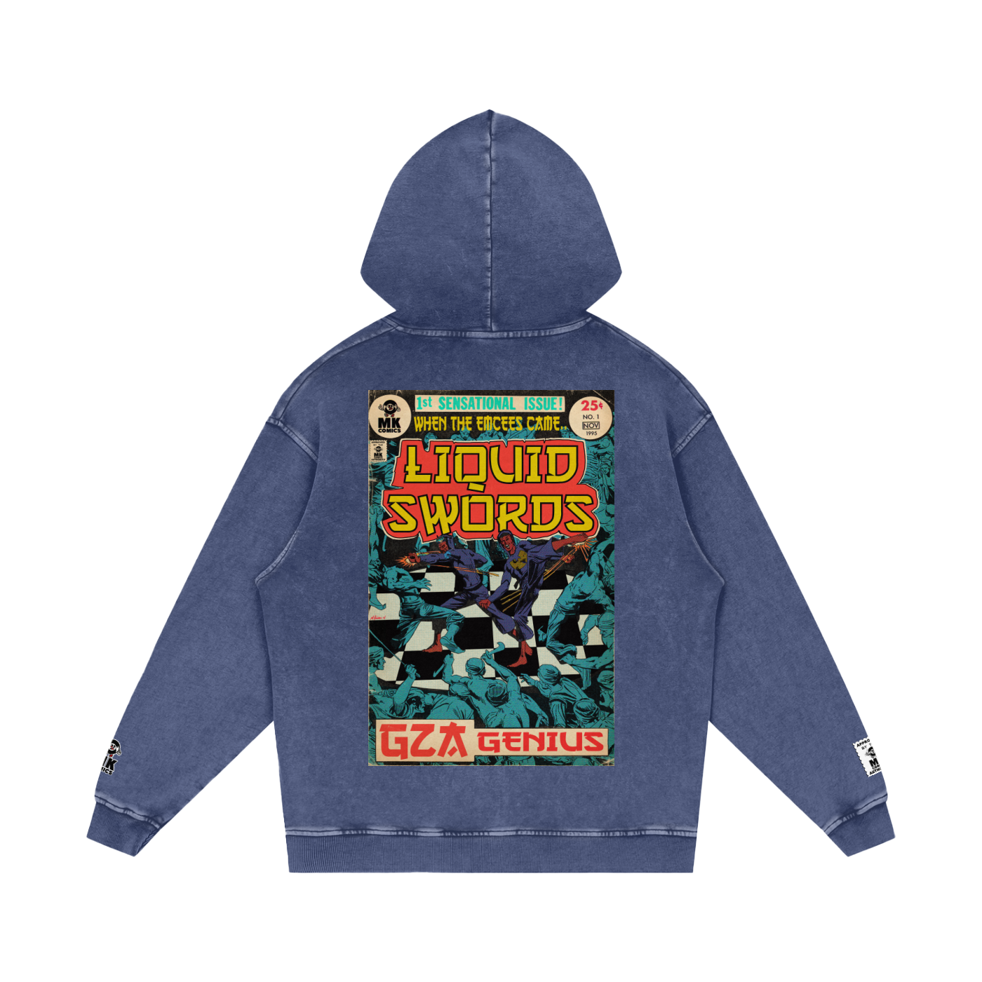 Liquid Swords - Snow Washed Loose Cotton Hoodie