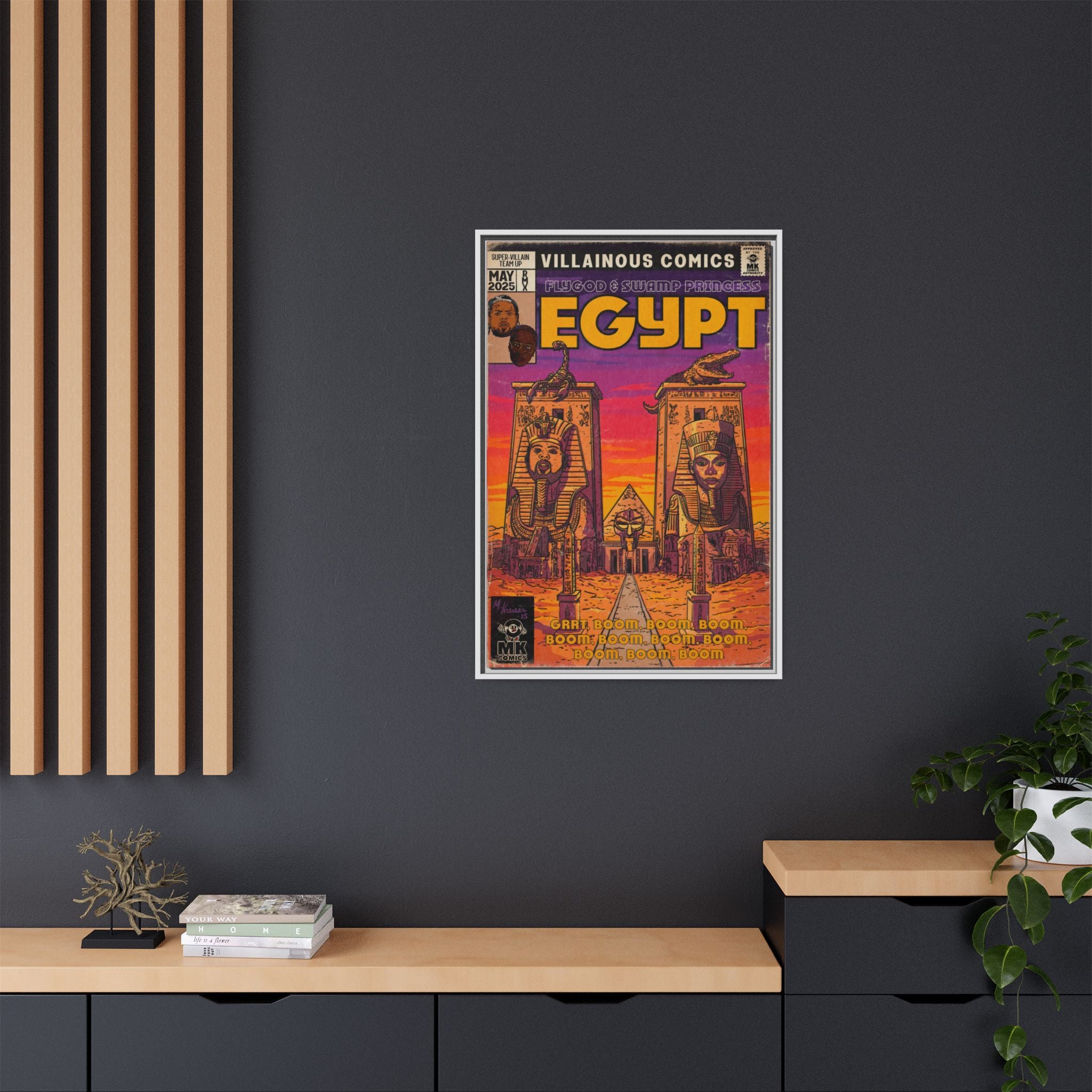 Egypt Remix - Matte Canvas, Framed (Multi-color)