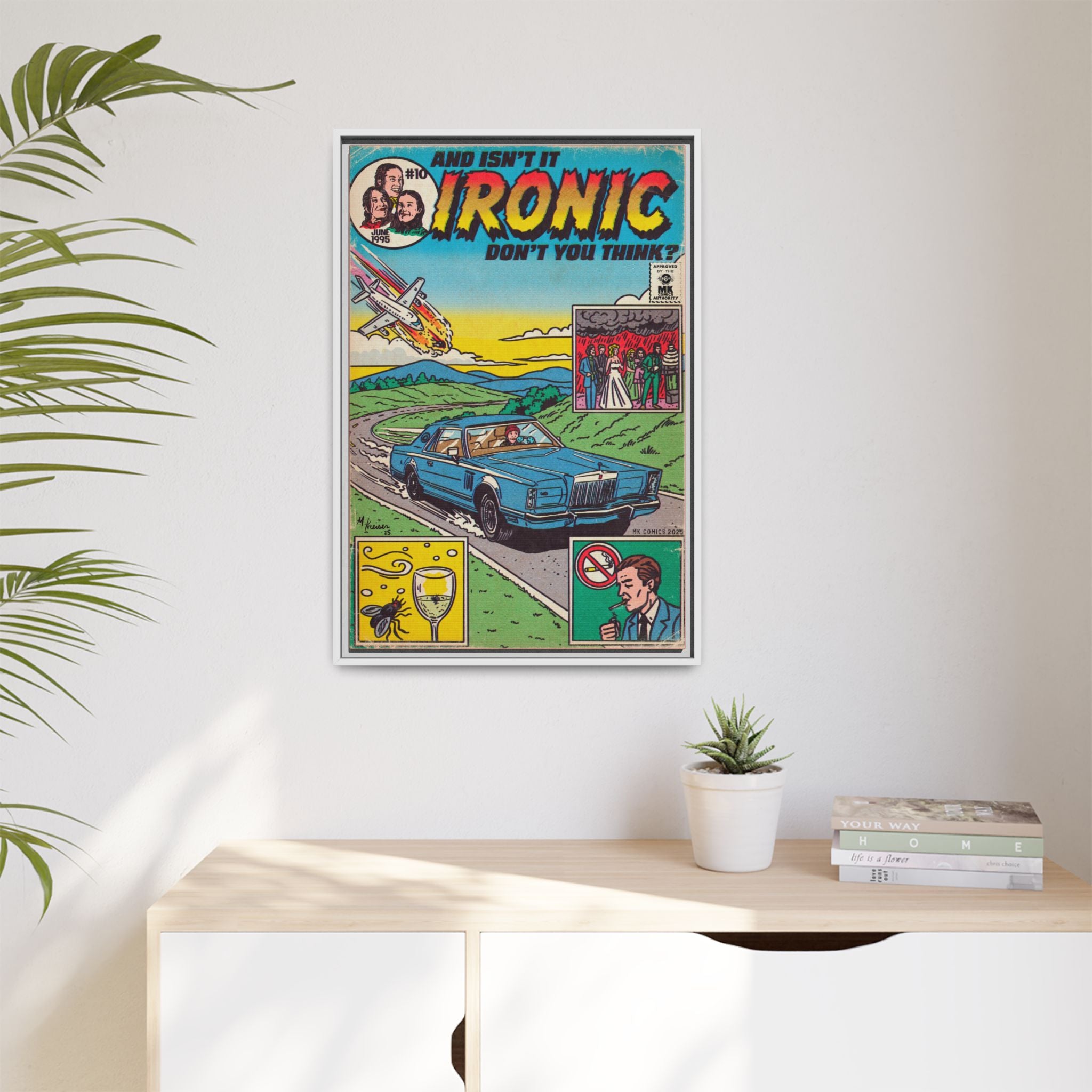 Ironic - Matte Canvas, Framed (Multi-color)