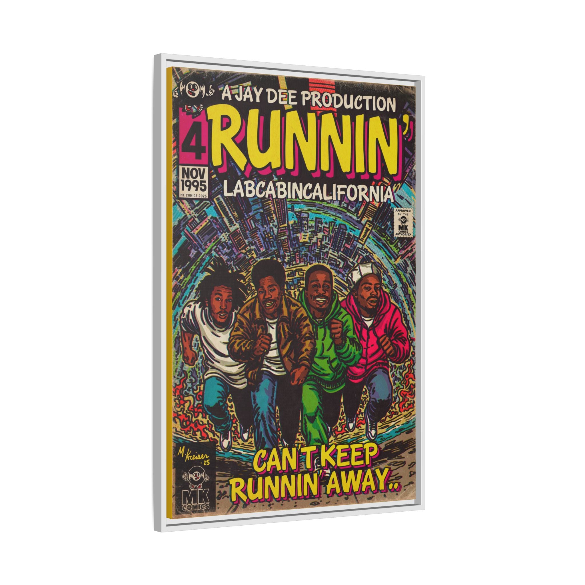 Runnin' - Matte Canvas, Framed (Multi-color)