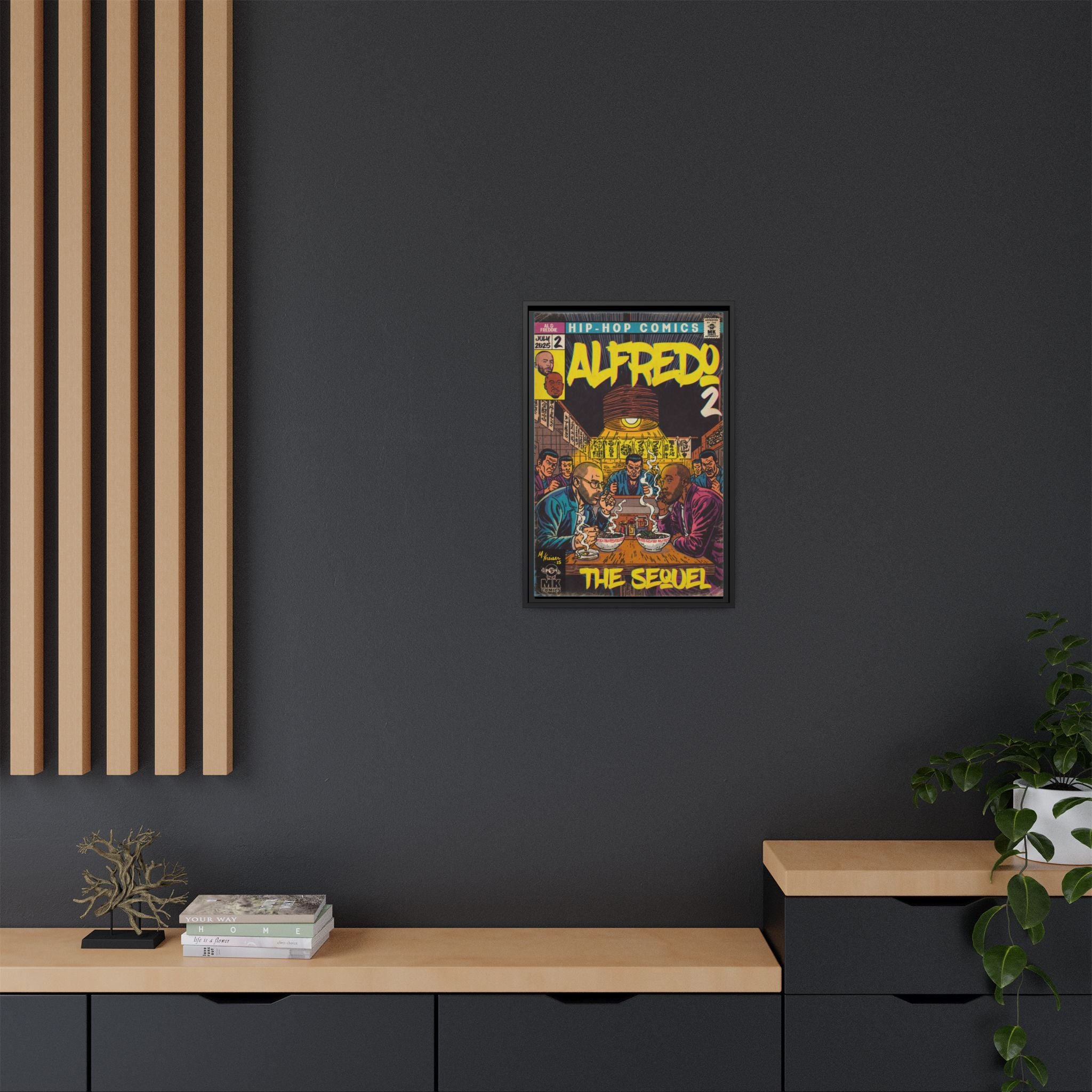 Alfredo 2 - Matte Canvas, Framed (Multi-color)