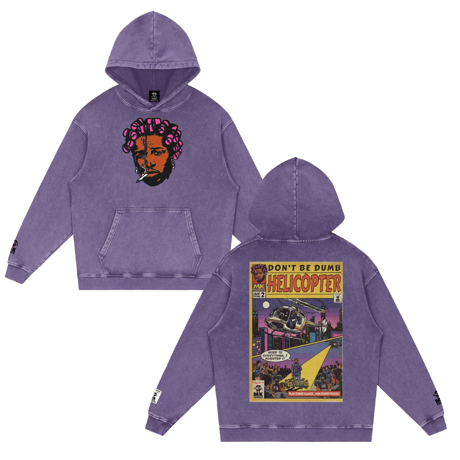 Helicopter - Snow Washed Loose Cotton Hoodie