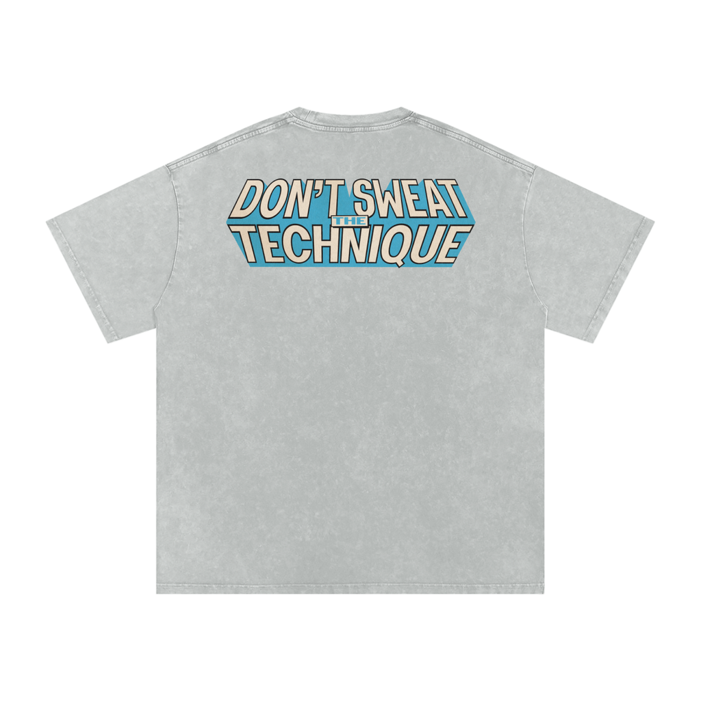 Don't Sweat the Technique - Snow Washed Oversized Cotton T-Shirt