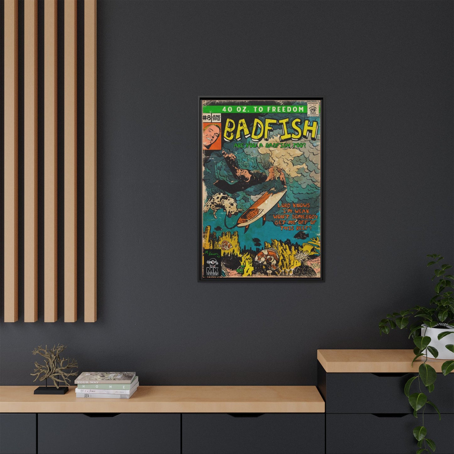 Badfish - Matte Canvas, Framed (Multi-color)