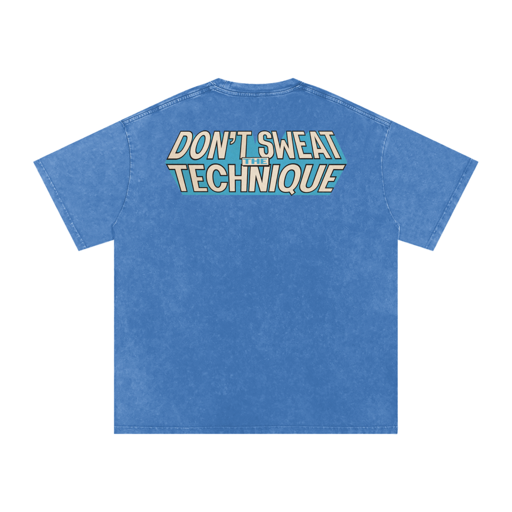 Don't Sweat the Technique - Snow Washed Oversized Cotton T-Shirt