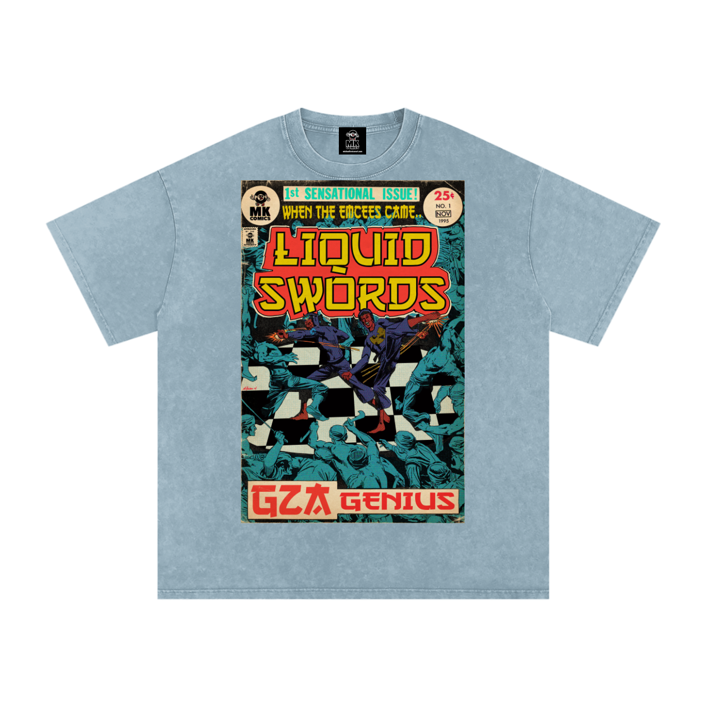Liquid Swords - Snow Washed Oversized Cotton T-Shirt