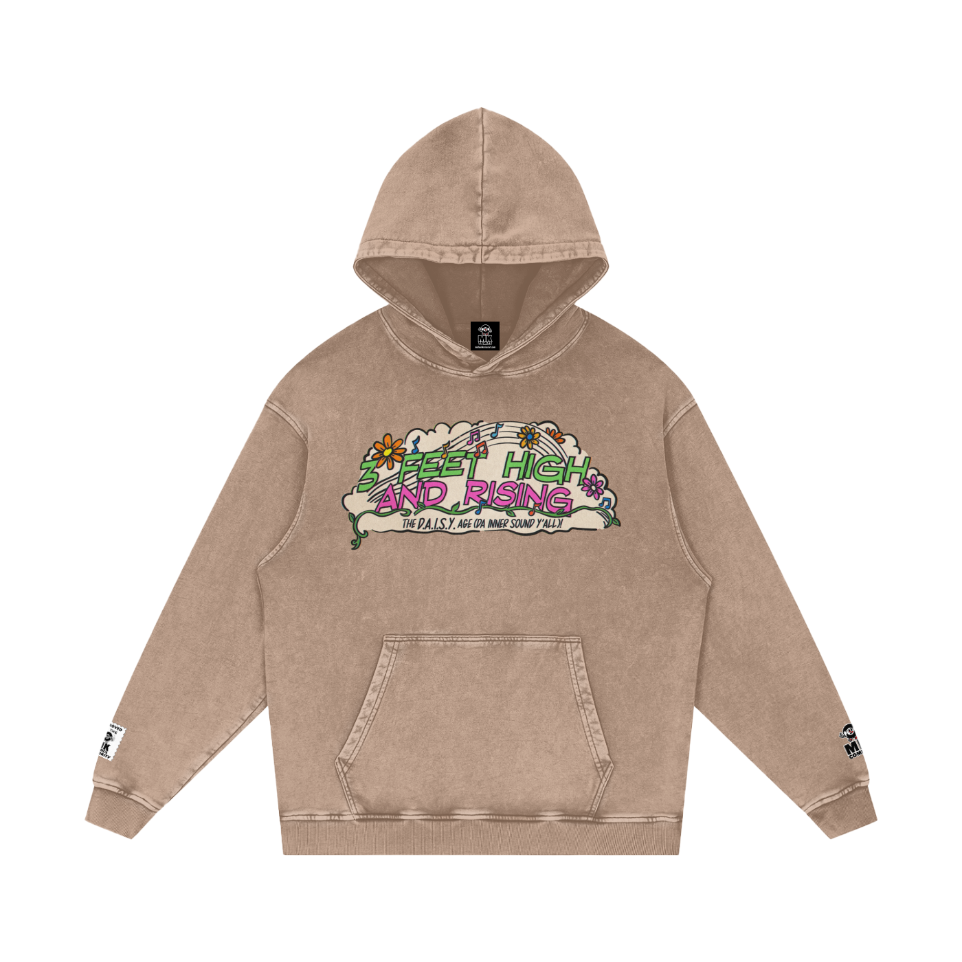 3 Feet High & Rising - Snow Washed Loose Cotton Hoodie