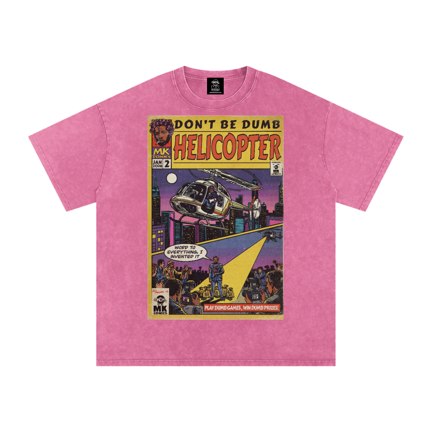 Helicopter - Snow Washed Oversized Cotton T-Shirt