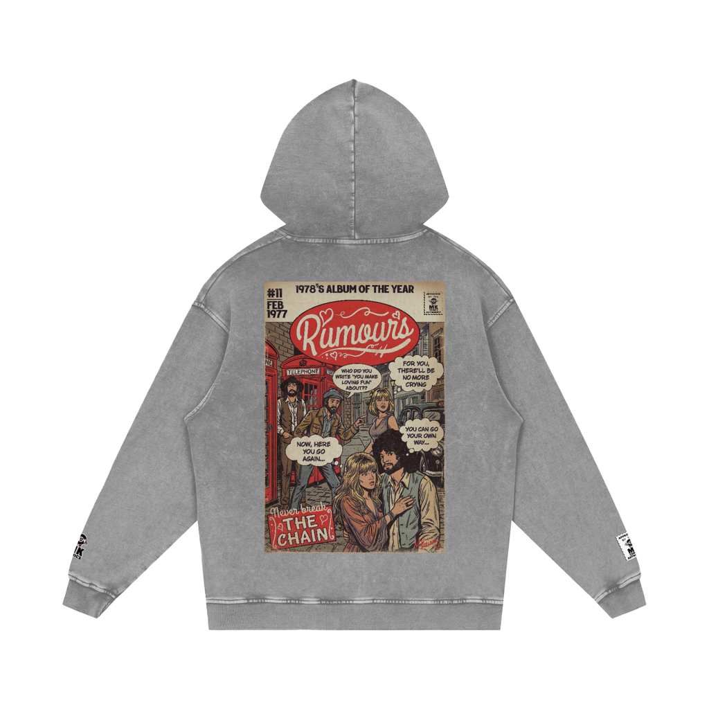 Rumours - Snow Washed Loose Cotton Hoodie