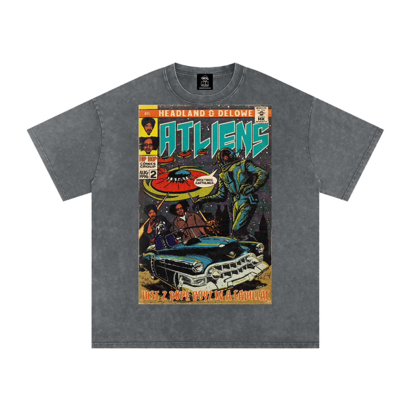 ATLiens - Snow Washed Oversized Cotton T-Shirt
