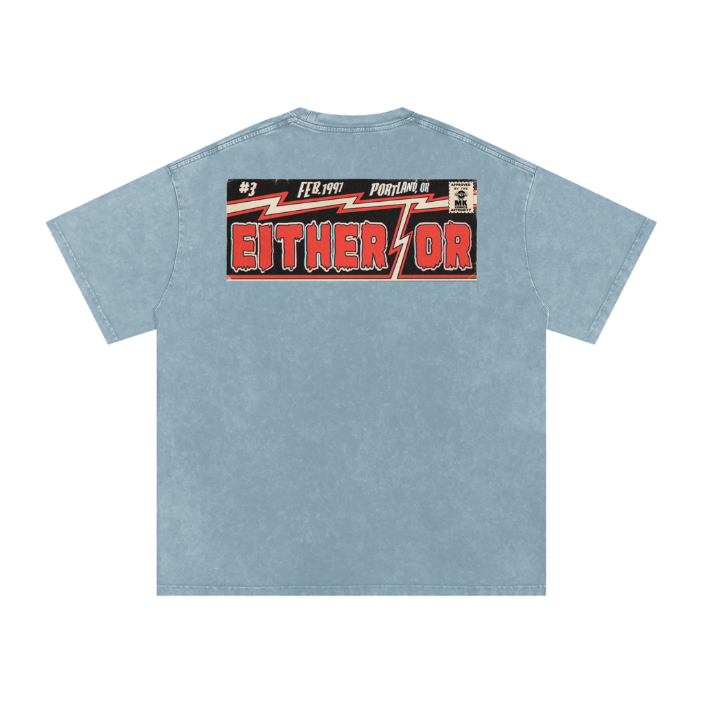 Either/Or - Snow Washed Oversized Cotton T-Shirt