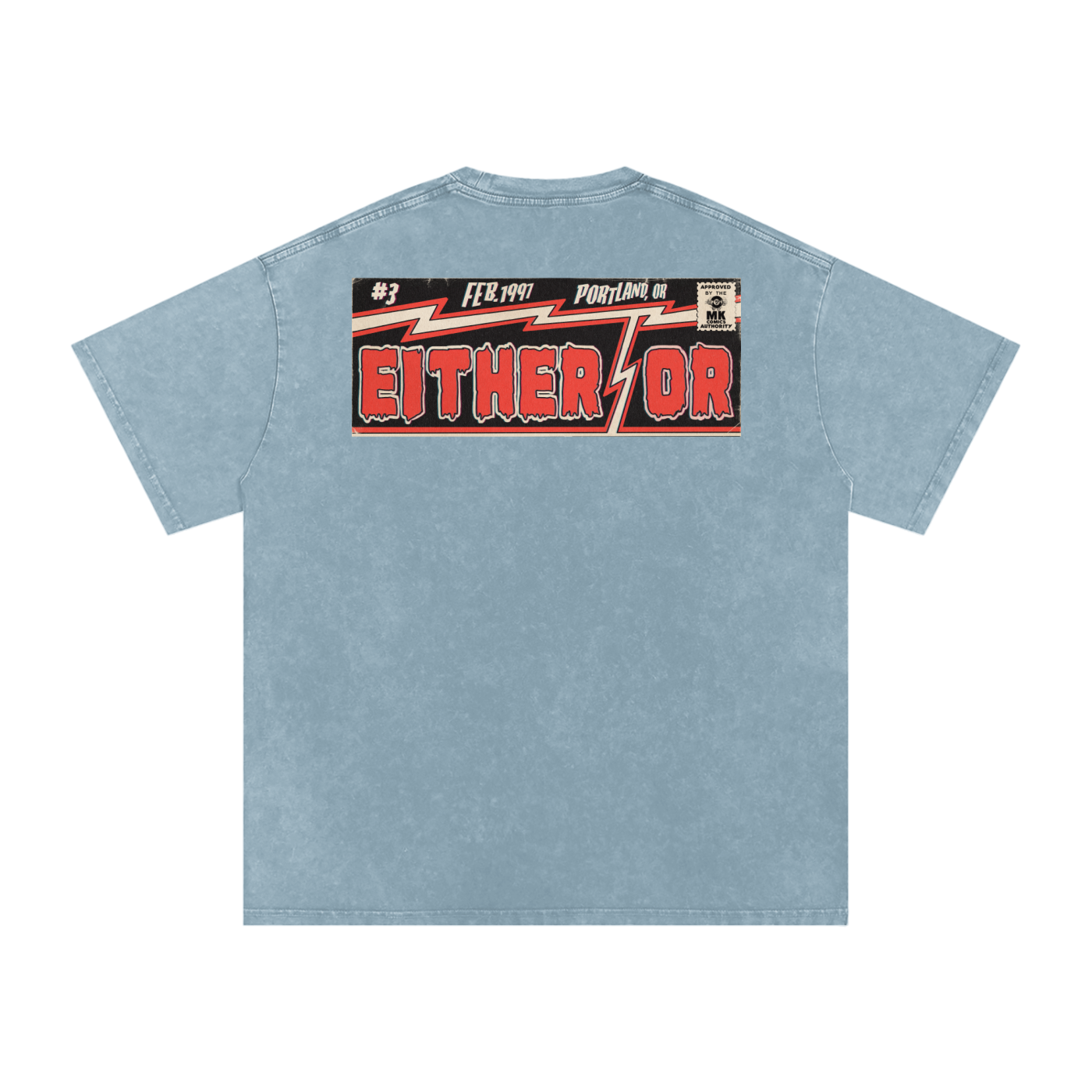 Either/Or - Snow Washed Oversized Cotton T-Shirt