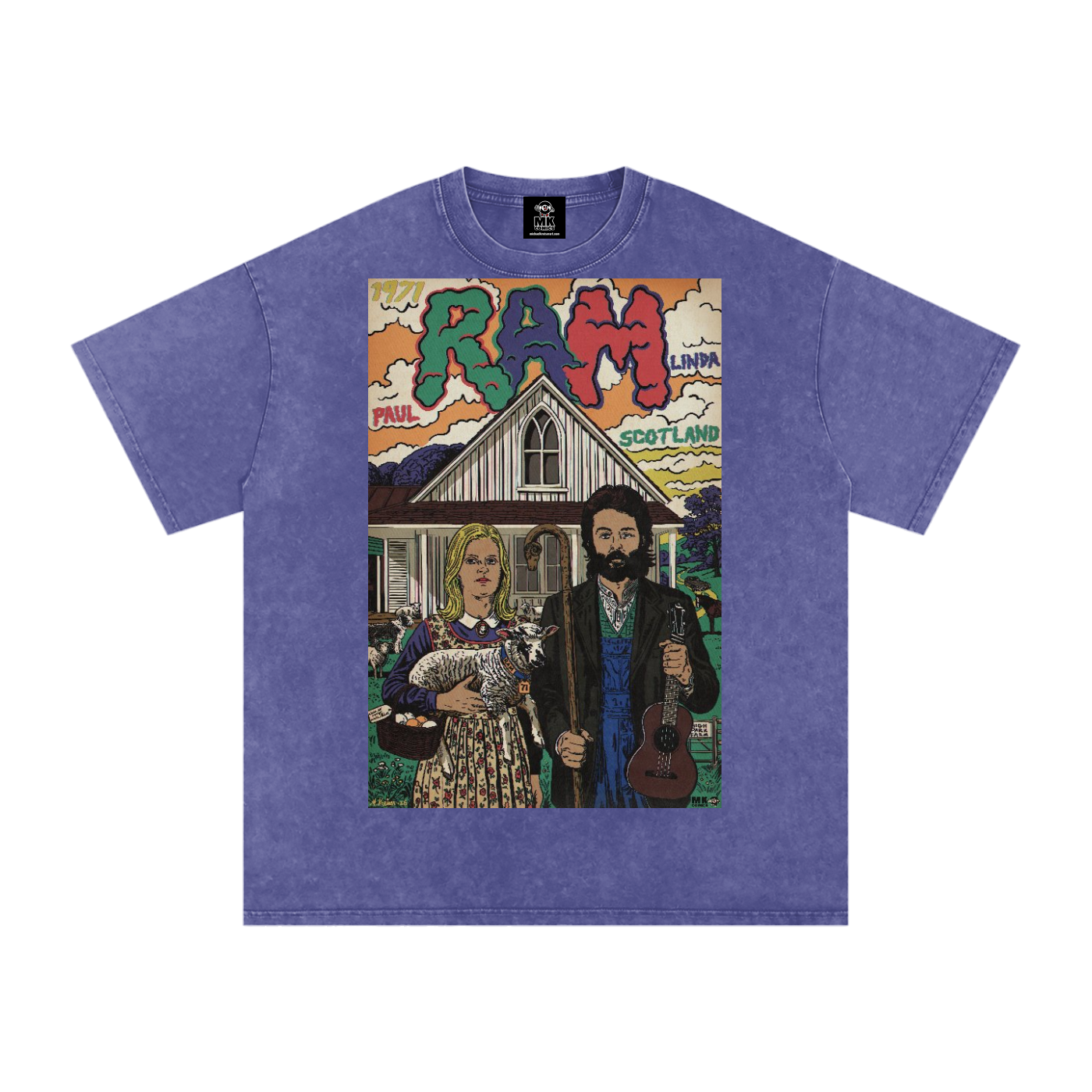 Ram - Snow Washed Oversized Cotton T-Shirt